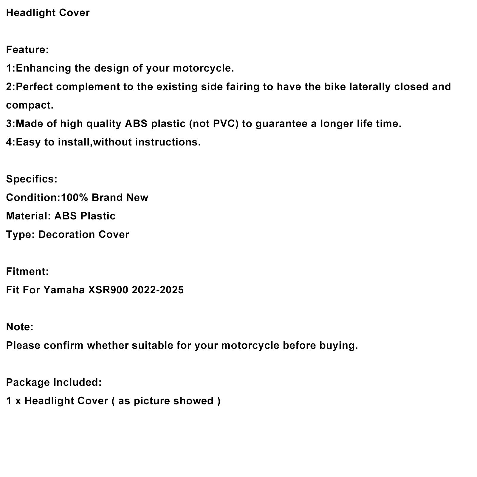 Cupolino faro anteriore per Yamaha XSR900 (2022-2025)