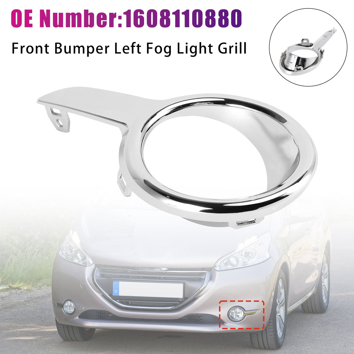 Mistlamprooster linksvoor 1608110880 voor Peugeot 208 2012-2015