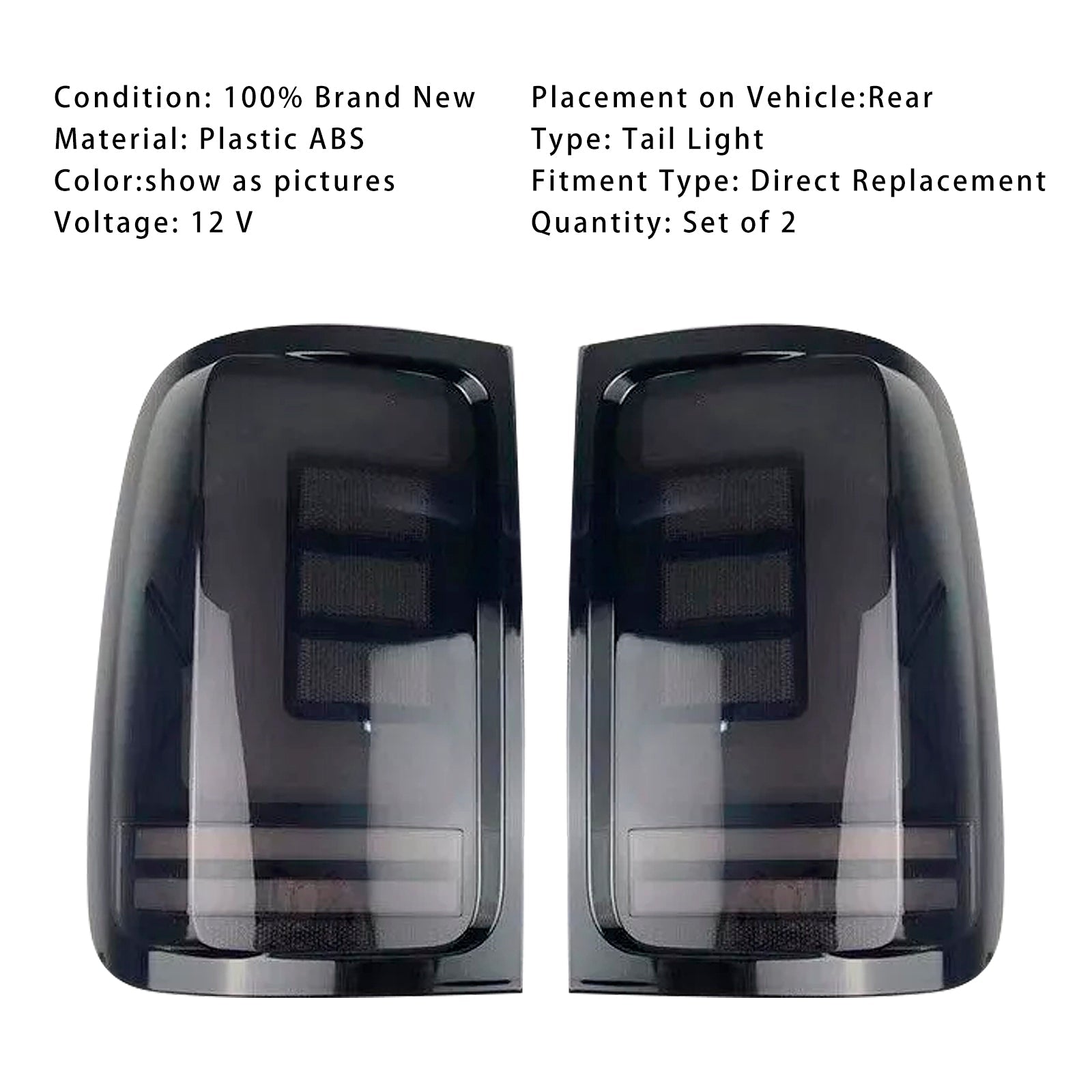 Paire de feux arrière à LED arrière droit et gauche pour VW Amarok V6 2008-2019, fumés