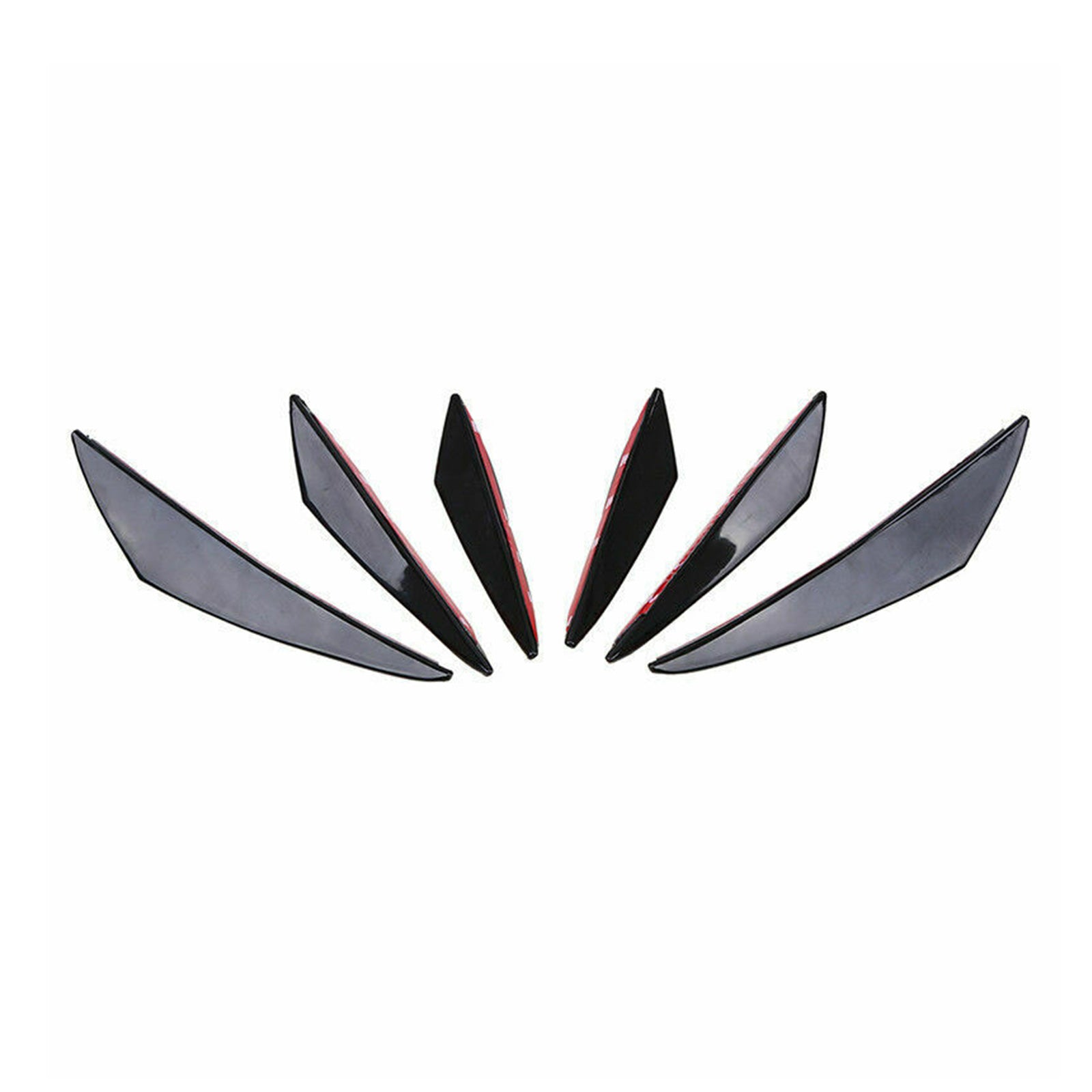 6pcs Universal Gloss Black Car/Auto Front Front Bands Fins spojlerje rake Résit
