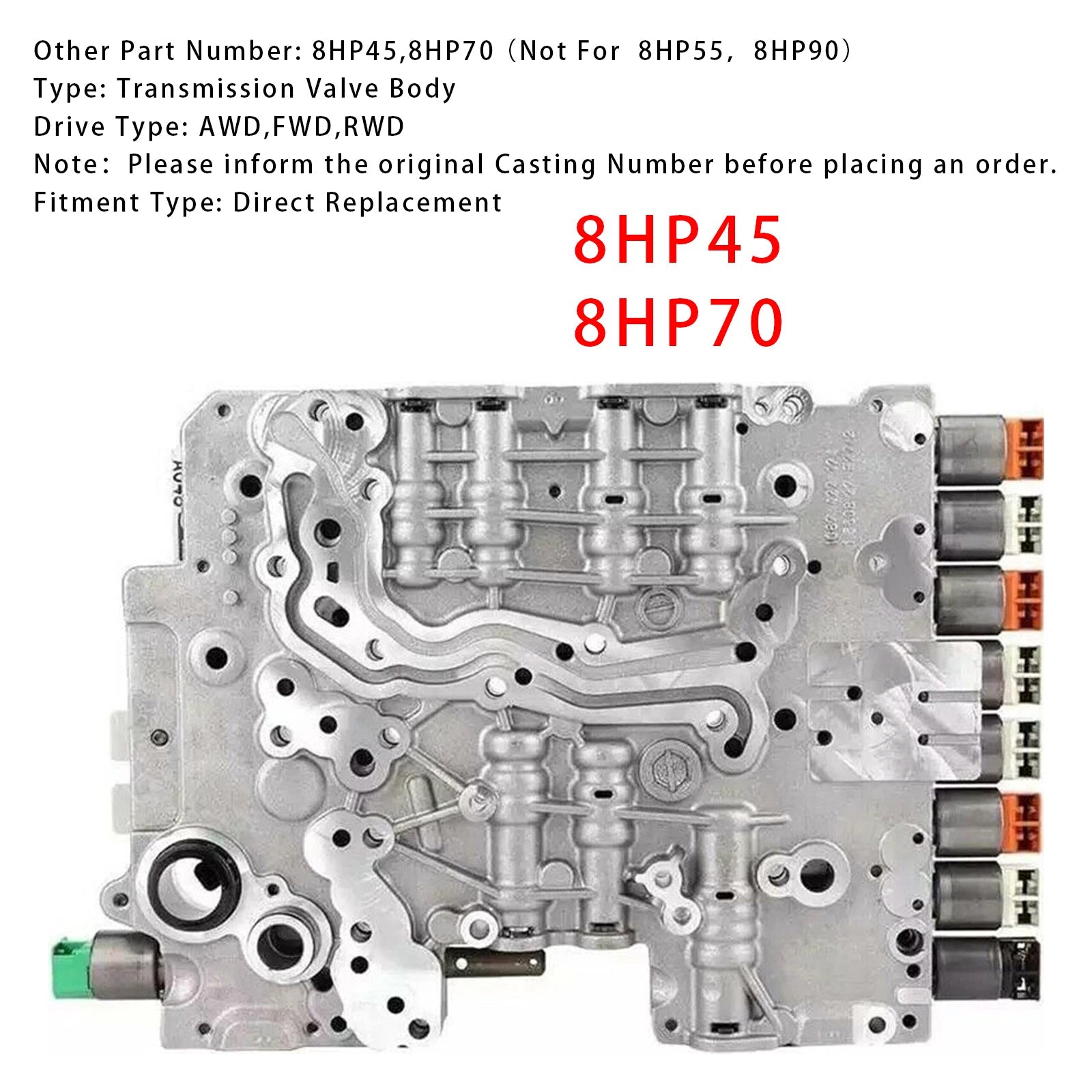 Corpi valvola di trasmissione per Jeep Wrangler 8 RWD L4 2.8L V6 3.6L (2012-successivo) : 8HP45 e 8HP70