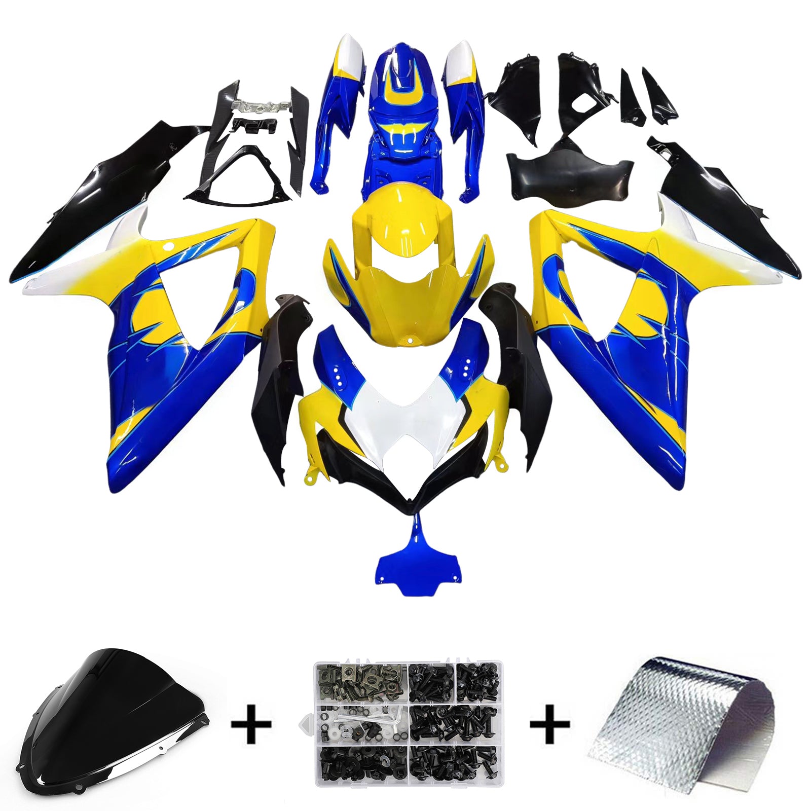 Kit de carénage par injection, carrosserie en plastique ABS, compatible avec Suzuki GSXR 600/750 2008-2009