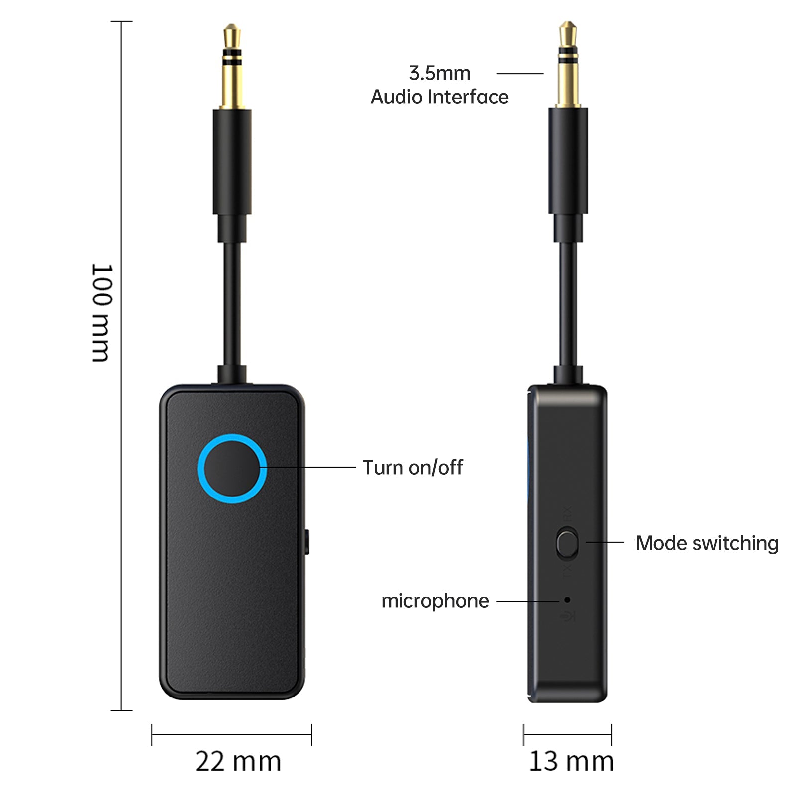 Adaptateur audio sans fil 2 en 1 Bluetooth 5.4, récepteur/émetteur, 3,5 mm