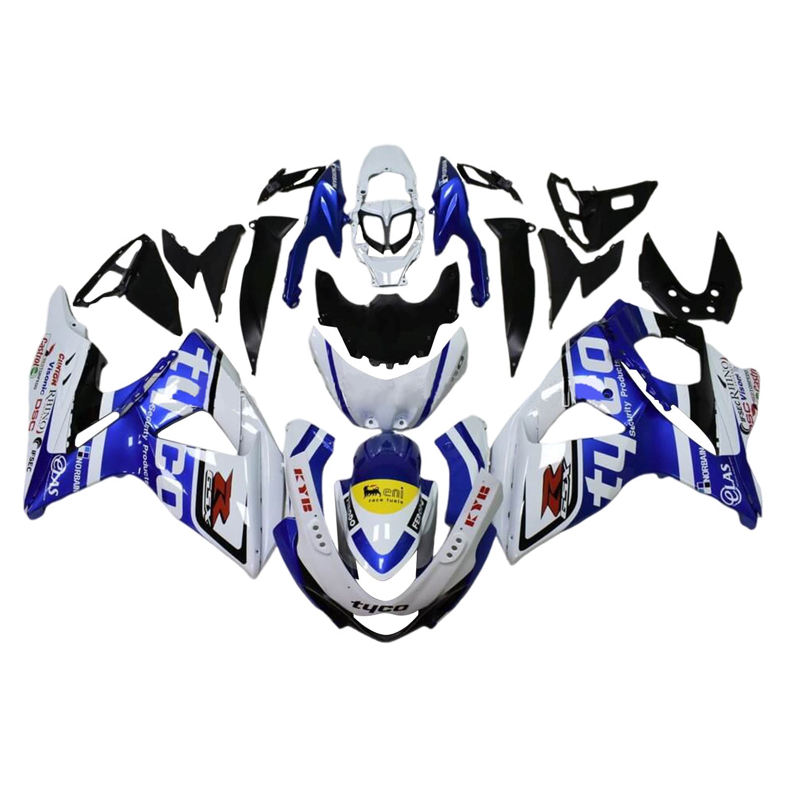 Kit carena AMOTOPART bianco e blu per SUZUKI GSXR1000 K9 2009-2016