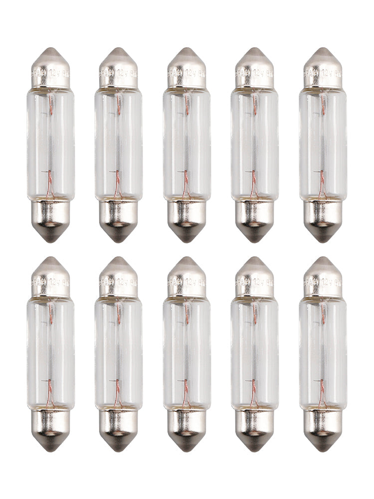 Lot de 10 ampoules tubulaires pour éclairage de voiture C5W SV8.5 43 mm 6413 12 V 5 W pour OSRAM