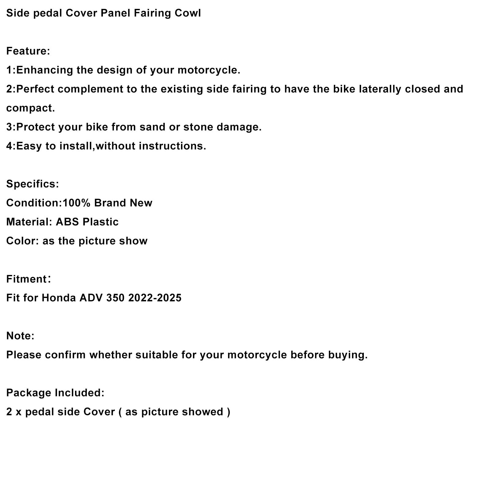 Stranski pokrov pedala za Honda ADV 350 (2022-2025)