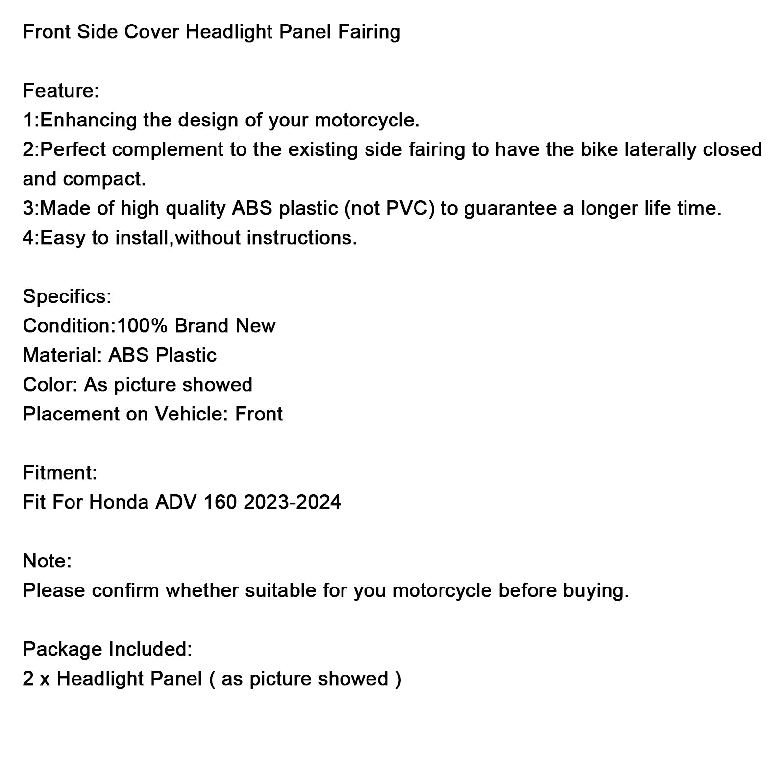 Sivupaneelin lakko ennen Honda Adv 160 2023-2024