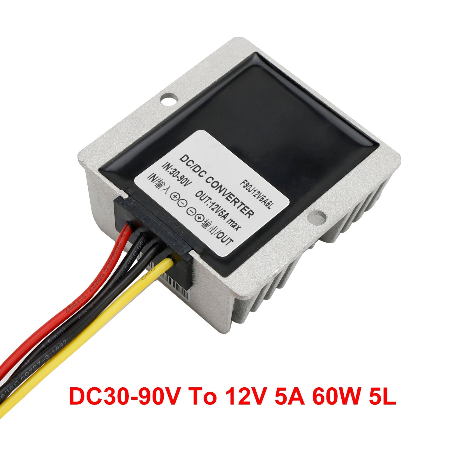 Convertisseur DC/DC étanche 5 A, régulateur d'alimentation 30-90 V, abaisseur à 12 V