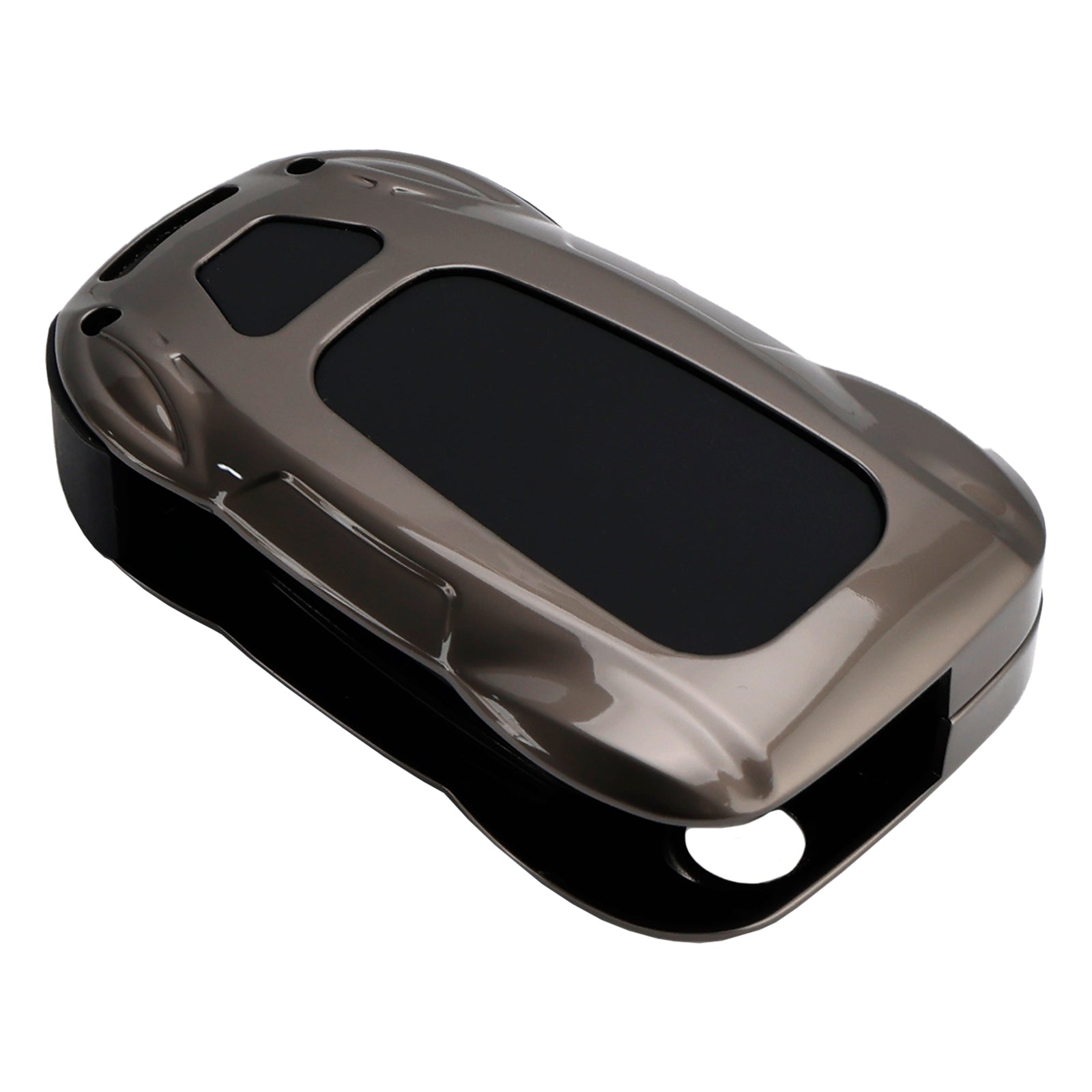 Funda para llaves de coche de piel gris y zinc para VW Polo Skoda, aleación de zinc y protección para llaves de coche.