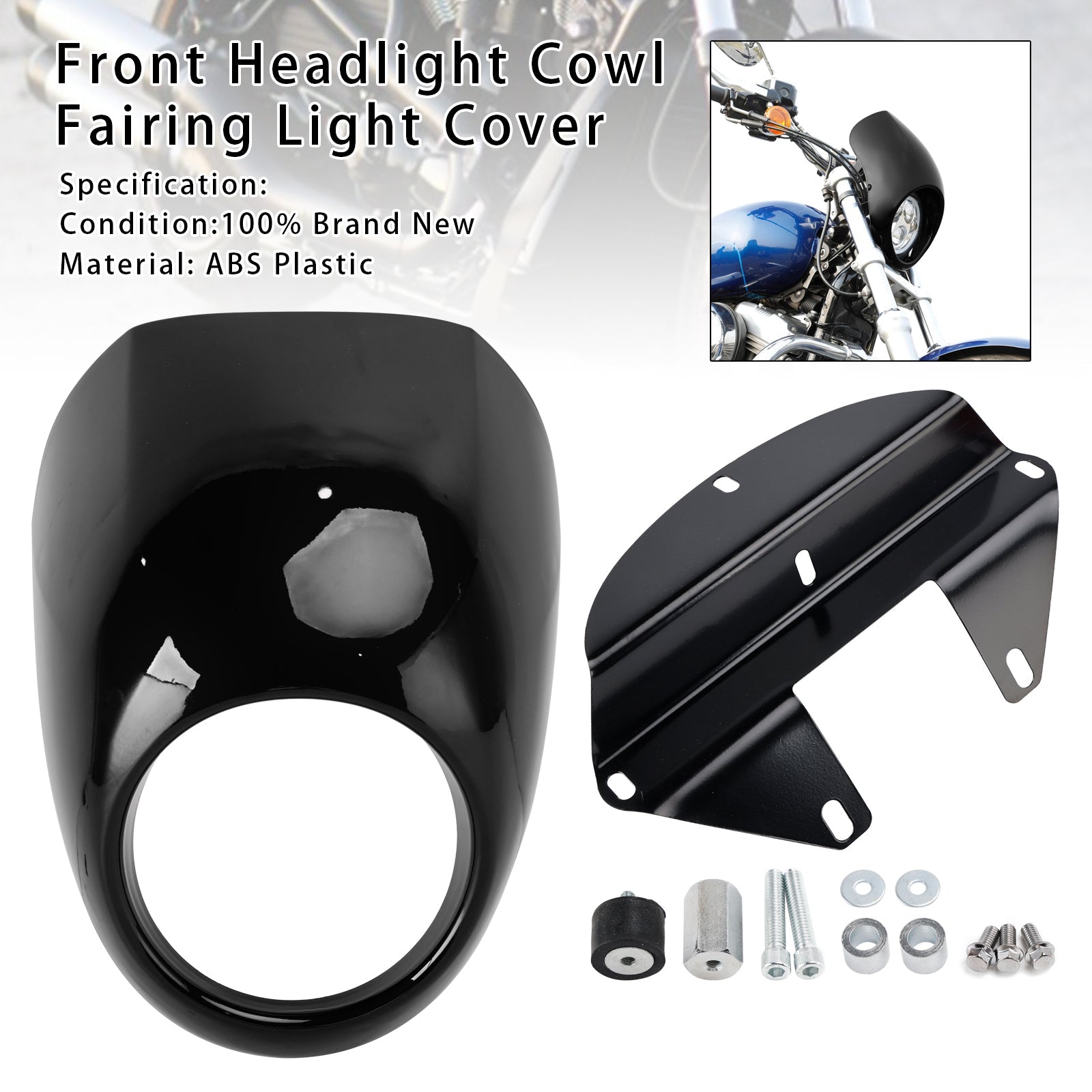 Cache de phare pour Sportster Dyna XL 883 1200 FX (à partir de 1973)