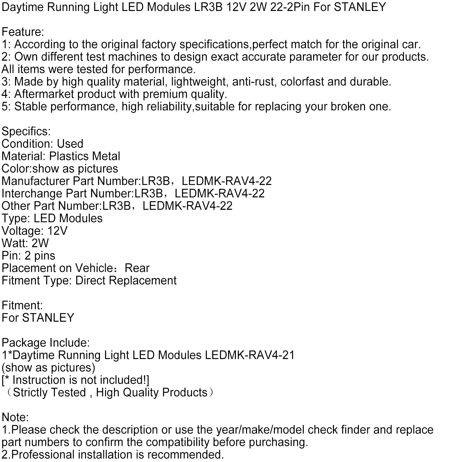 LR3B 12 V 2 W 2 W 2 2 W 22-2 pin