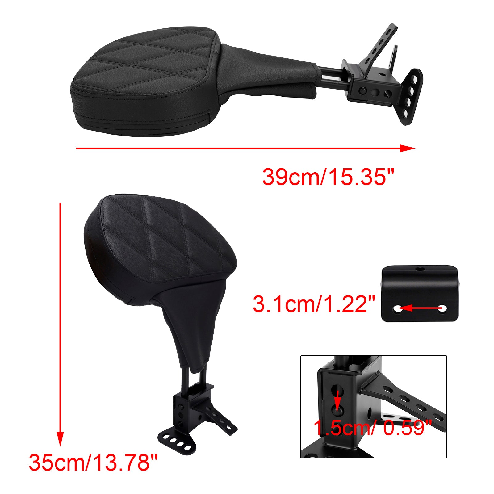 Coussin de dossier conducteur compatible avec Street Electra, Road Glide, Road King et Tri Glide (2009-2025)