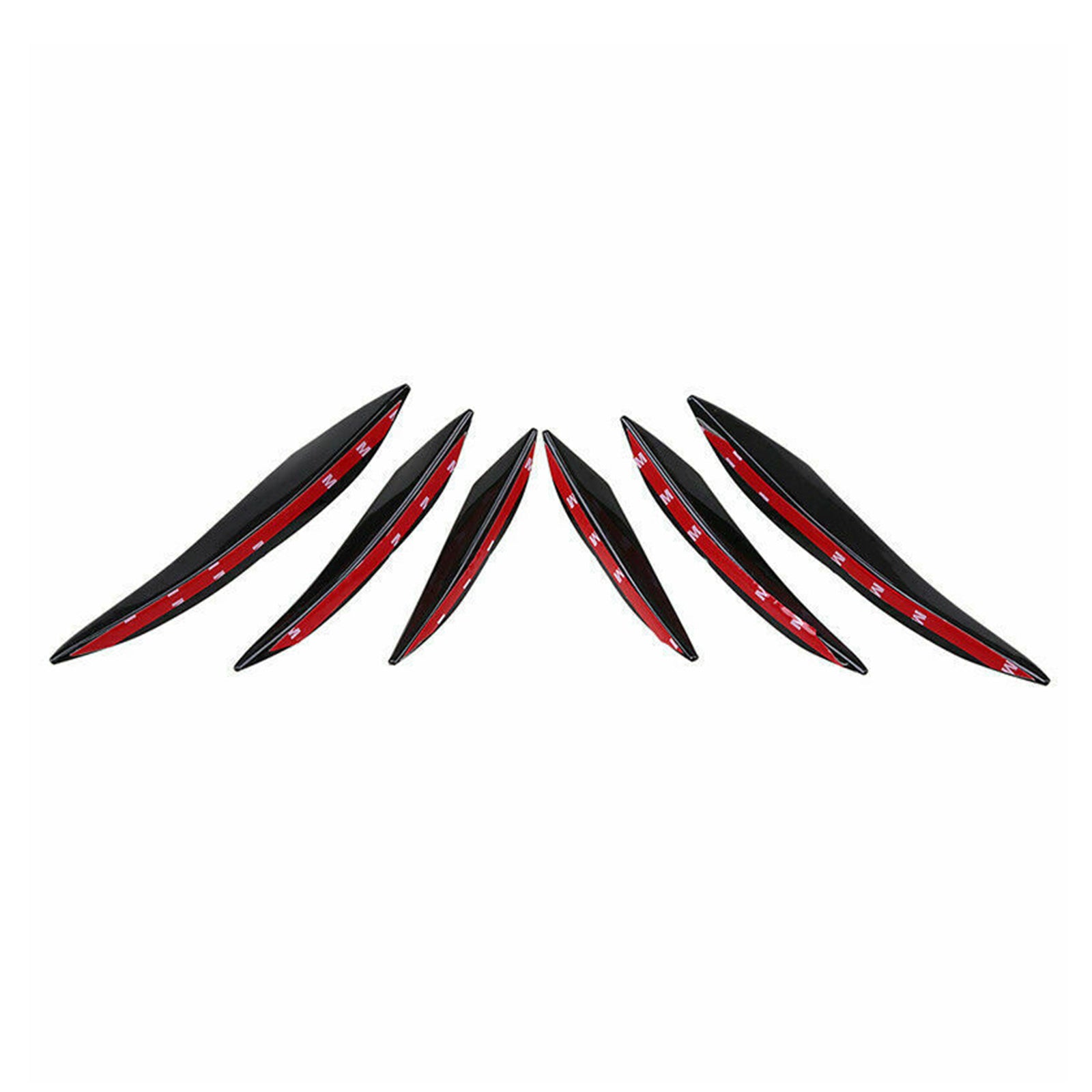6pcs Universal Gloss Black Car/Auto Front Front Bands Fins spojlerje rake Résit