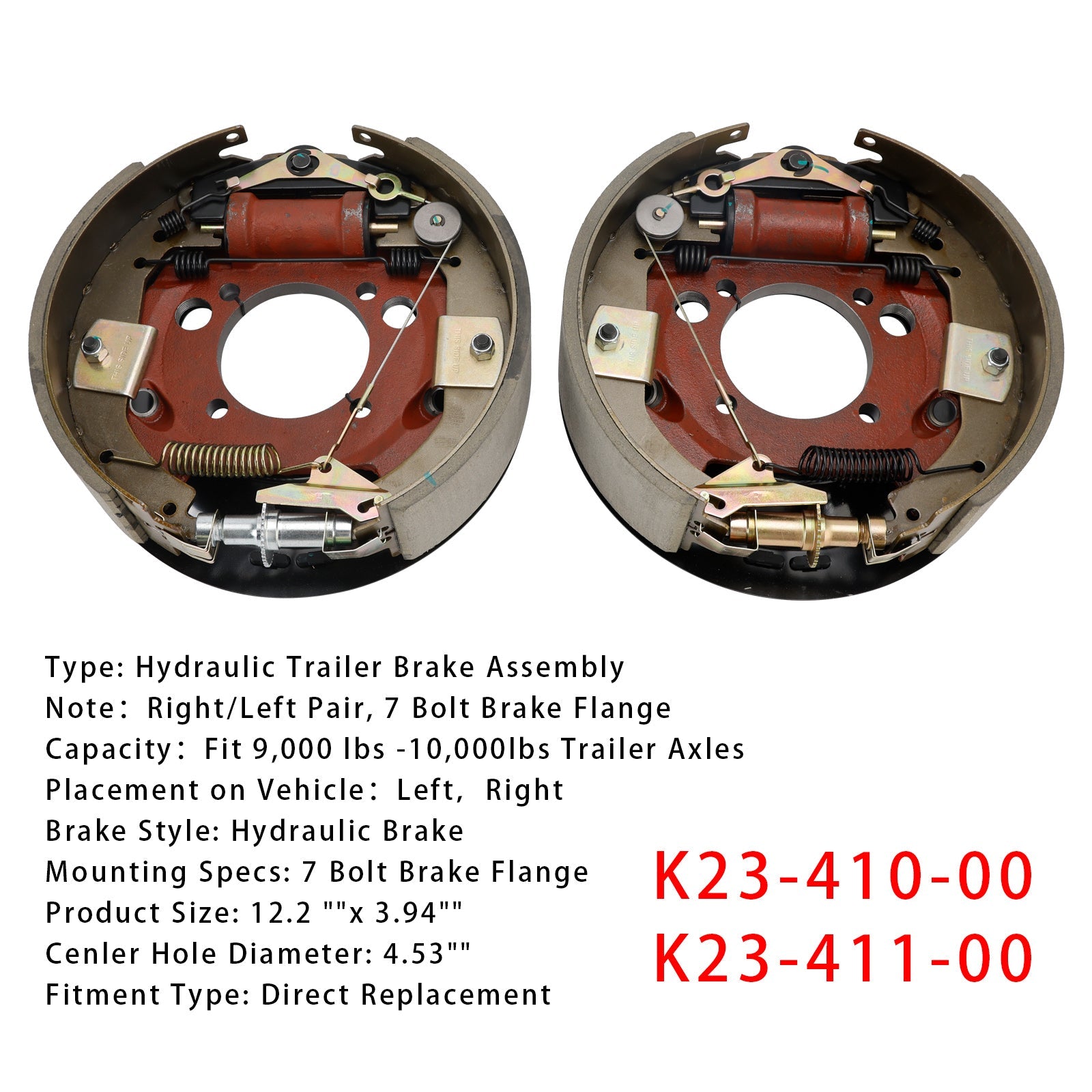 Hydraulinen perävaunujarrukokoonpano, 2 osaa, 12-1/4 tuumaa x 3-3/8 tuumaa (12,25 tuumaa x 3,375 tuumaa)