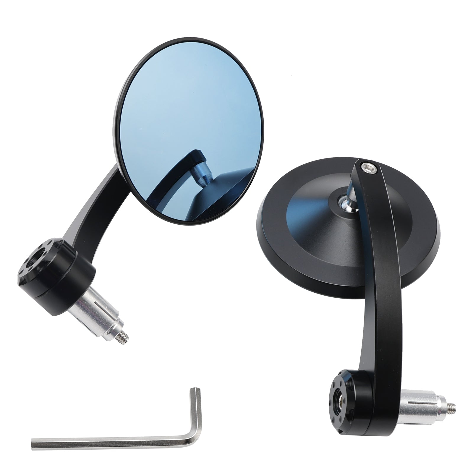 Par de espejos laterales redondos CNC de 7/8 pulgadas para motocicleta para extremos de manillar Bobber Cafe Racer