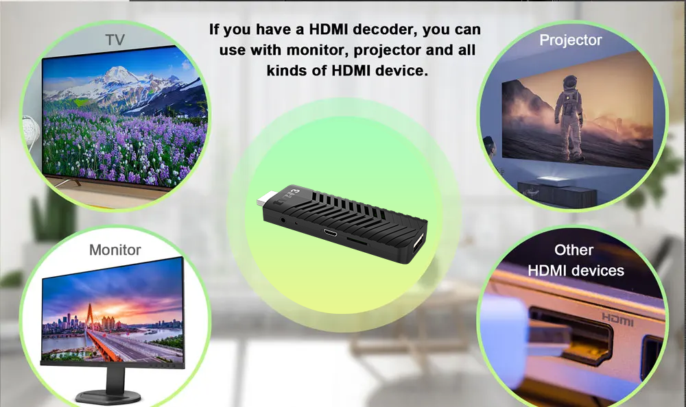 Chiave TV TV Android 14.0 RAM 1 GB ROM 8 GB Dongle Decoder Raters 4K TV Box