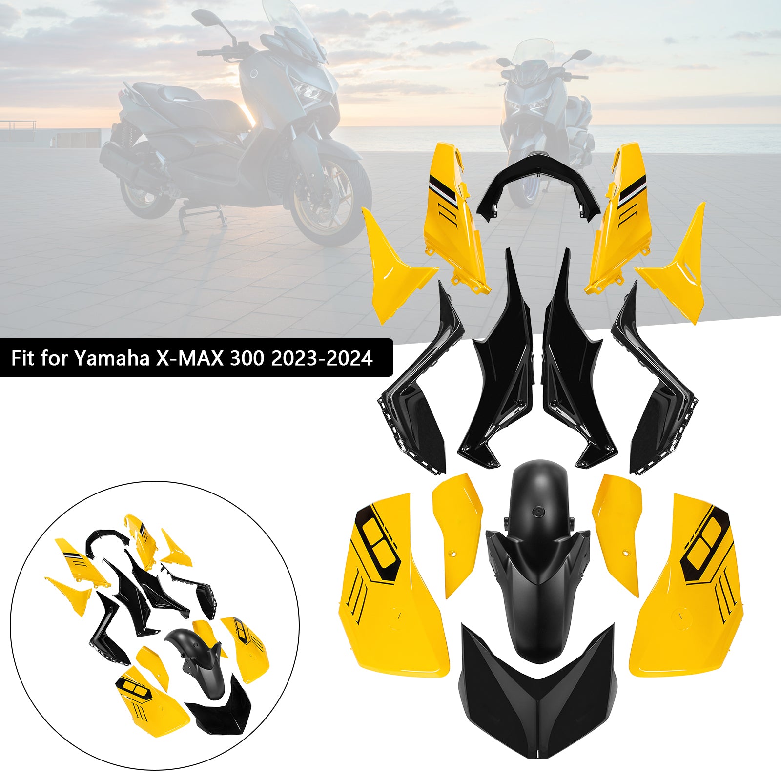 Kit de carénage de carrosserie ABS par injection pour Yamaha X-MAX 300 XMAX 2023-2024
