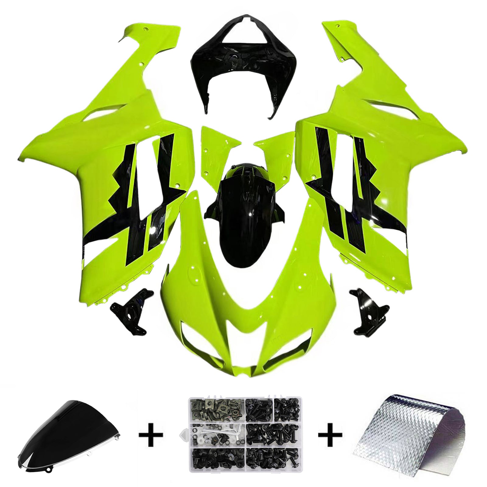 Kit de carénage à injection en plastique ABS pour Kawasaki ZX6R 636 2007-2008