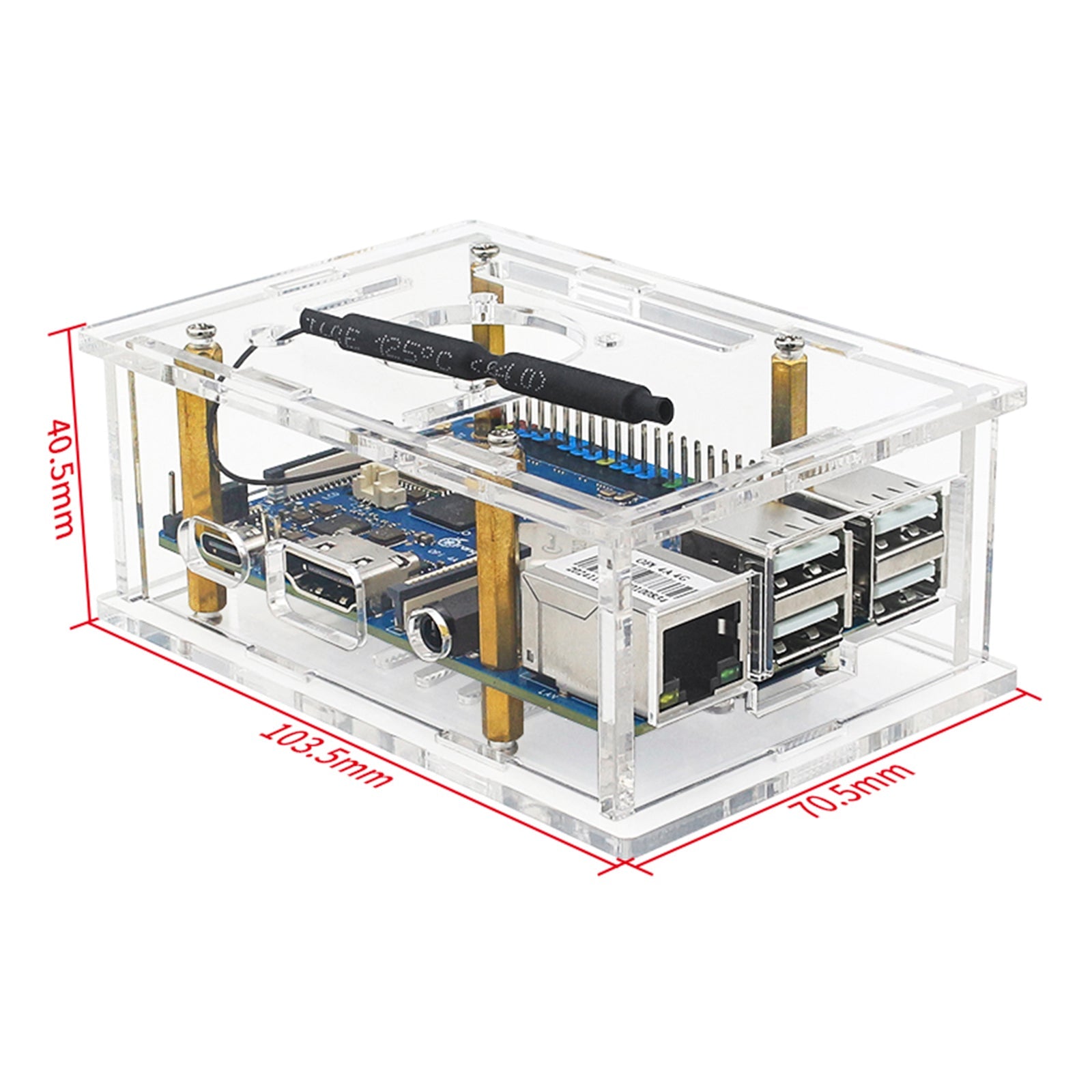Custodia protettiva trasparente per Orange PI 4A, alloggiamento acrilico con refrigerante