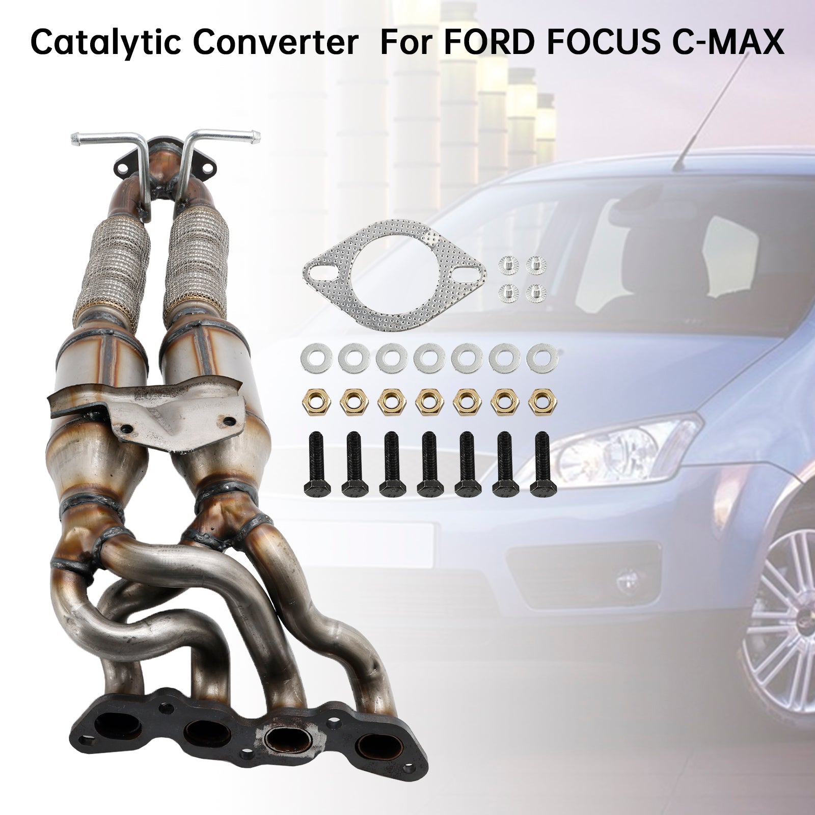 09/2004-03/2007 FORD FOCUS II Station Wagon (DA_, FFS, DS) 1.6 Ti Estate Convertisseur catalytique essence homologué + kit de montage 1319161 1326272