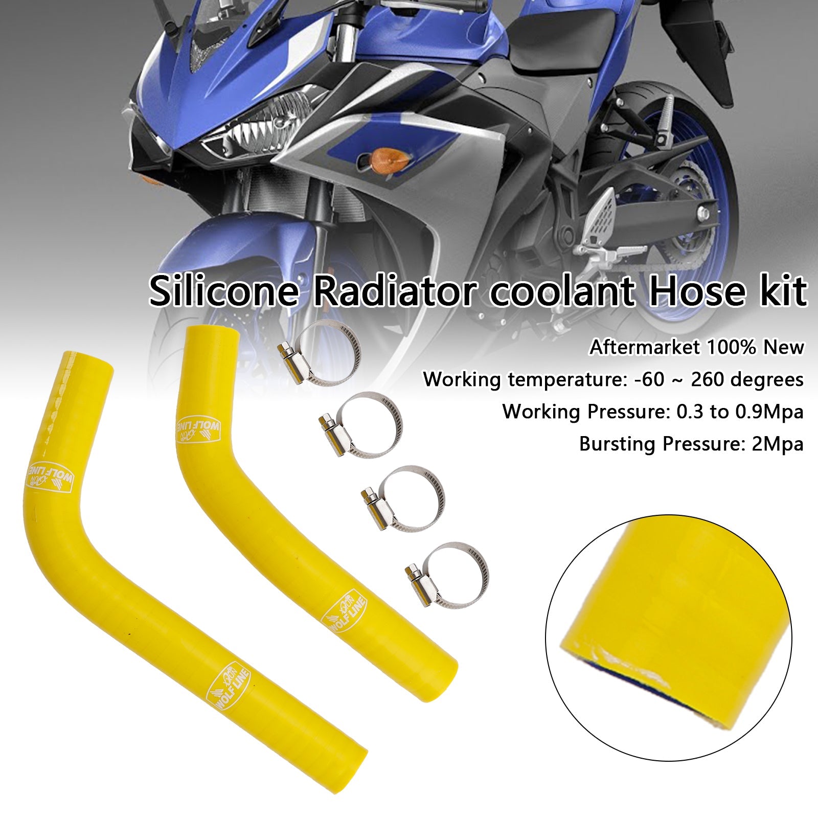 Manguera de enfriamiento de silicona para radiador Yamaha MT-03 MT-25 YZF R3 R25 2015-2024