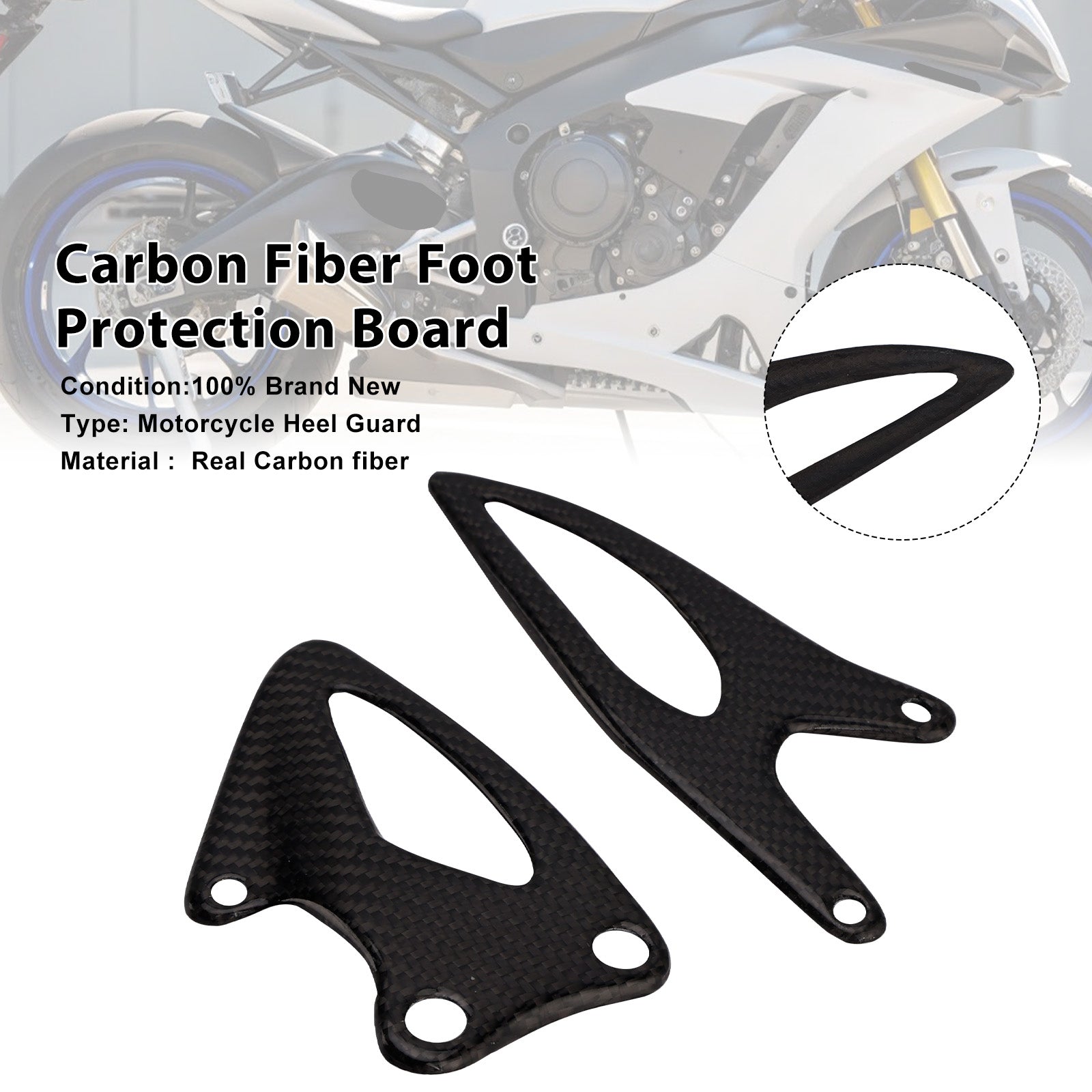 Tablero de protección de pies de fibra de carbono real para Yamaha YZF R1 R1M 2020-2025