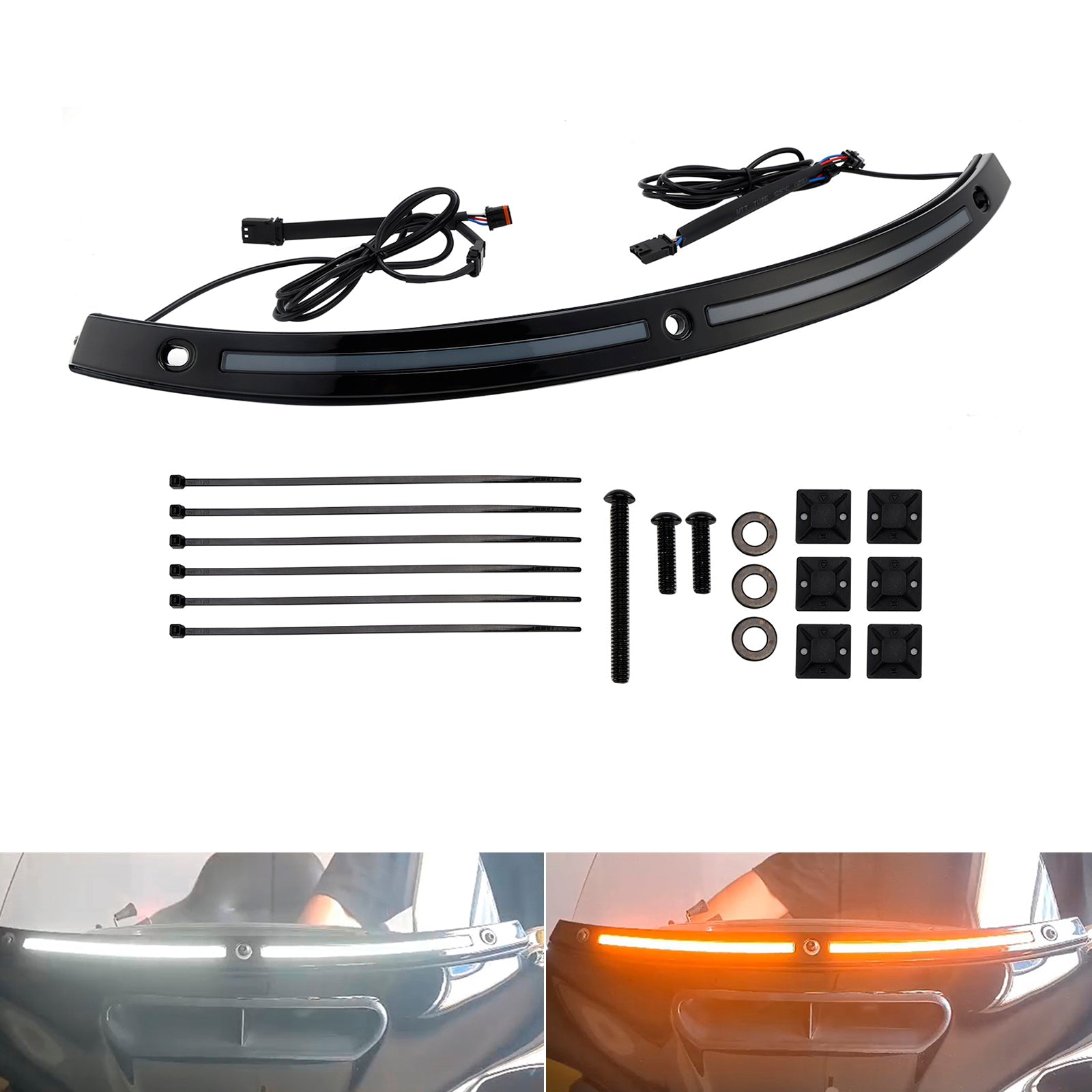 Garniture de pare-brise avec clignotants à LED pour Touring Electra Glide Street Glide Ultra Limited 2014+