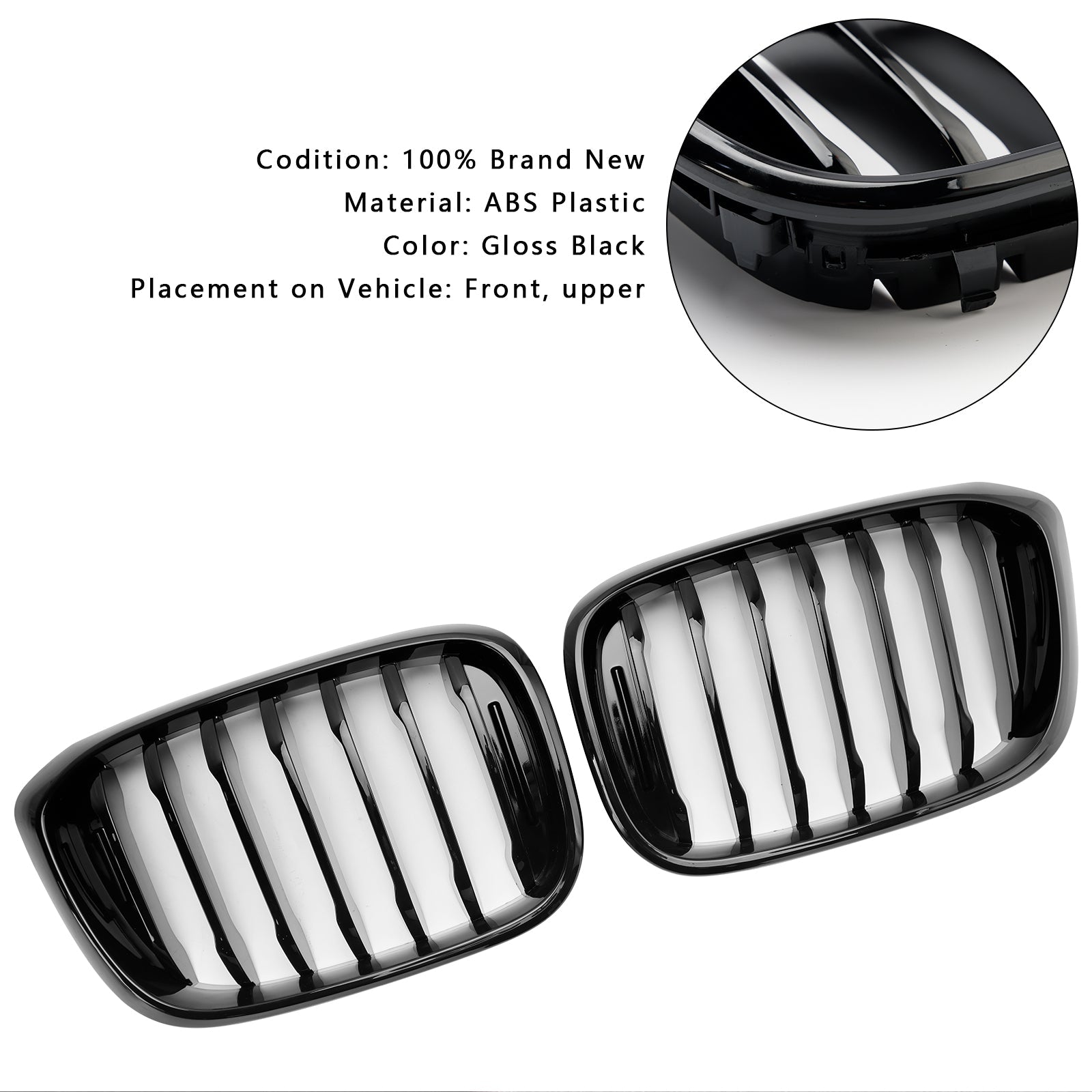 Grille de calandre avant noire brillante pour BMW X4 G02 X3 G01 G08 2018-2021 51138469959