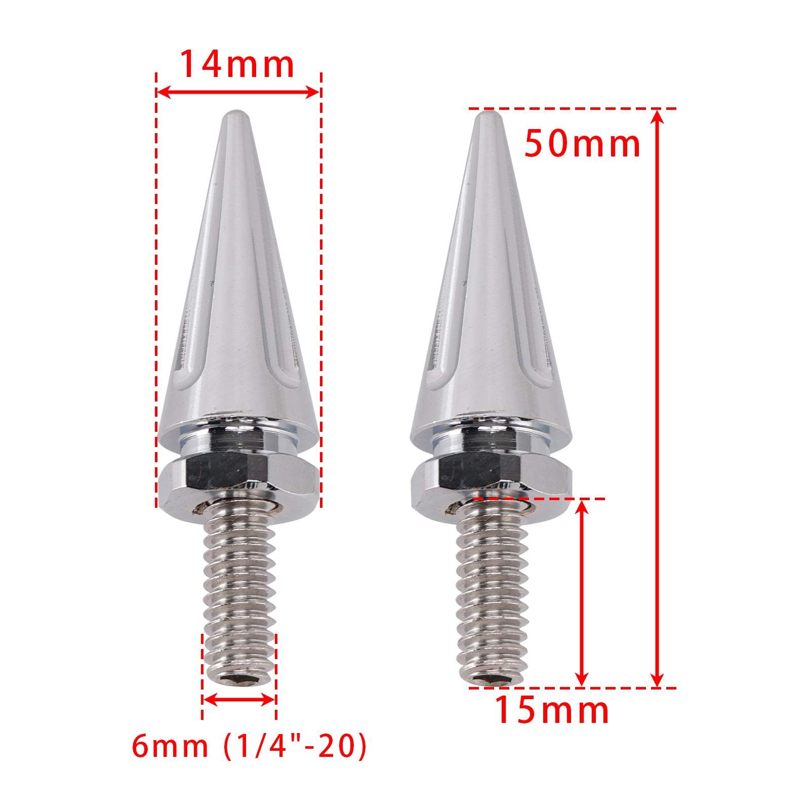 3 Spike Schroeven voor 96-13 Street Glide FLHX Electra Glide FLHT Voorruit Zilver