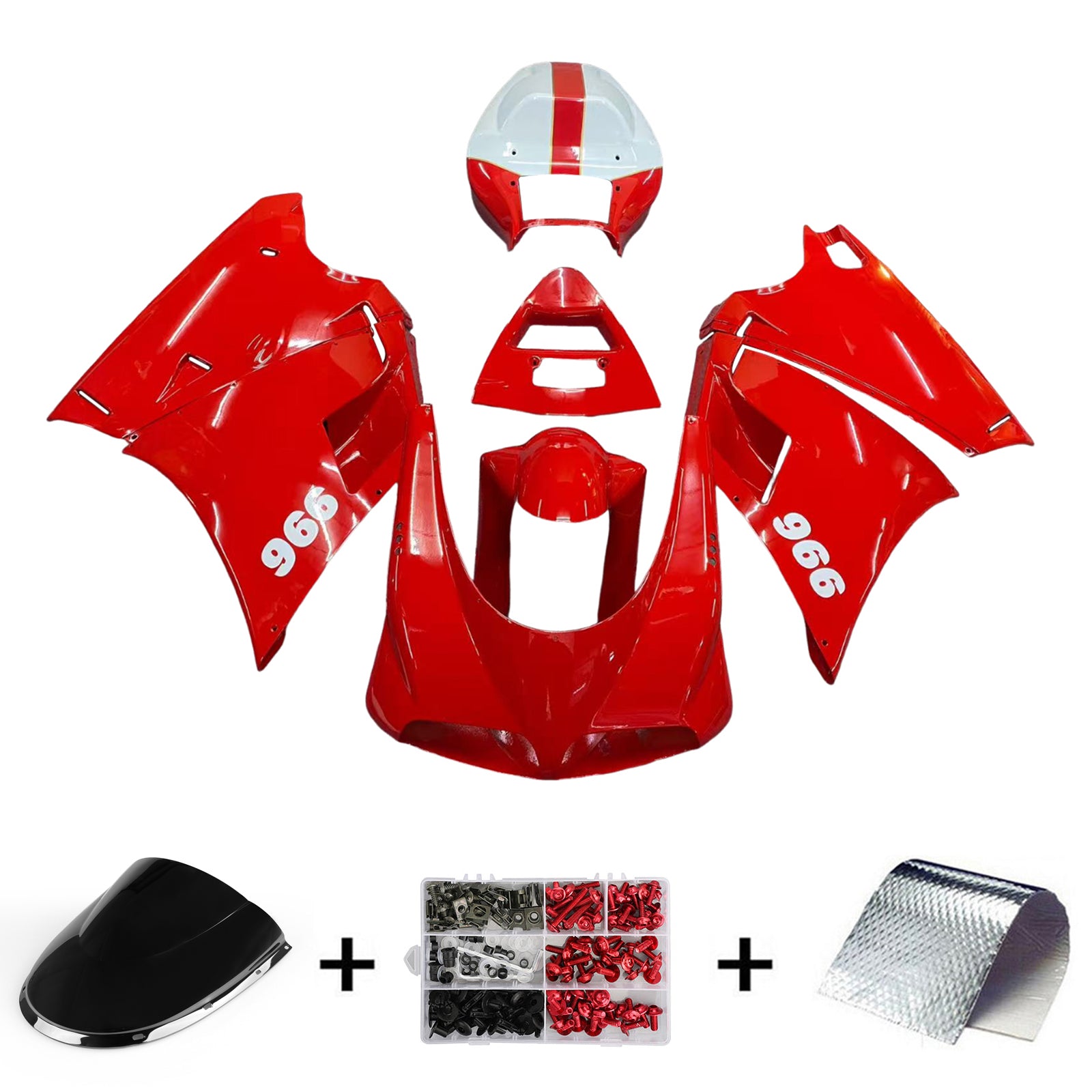 Kit de carénage en plastique injecté compatible avec Ducati 748/916/996/998 1996-2002