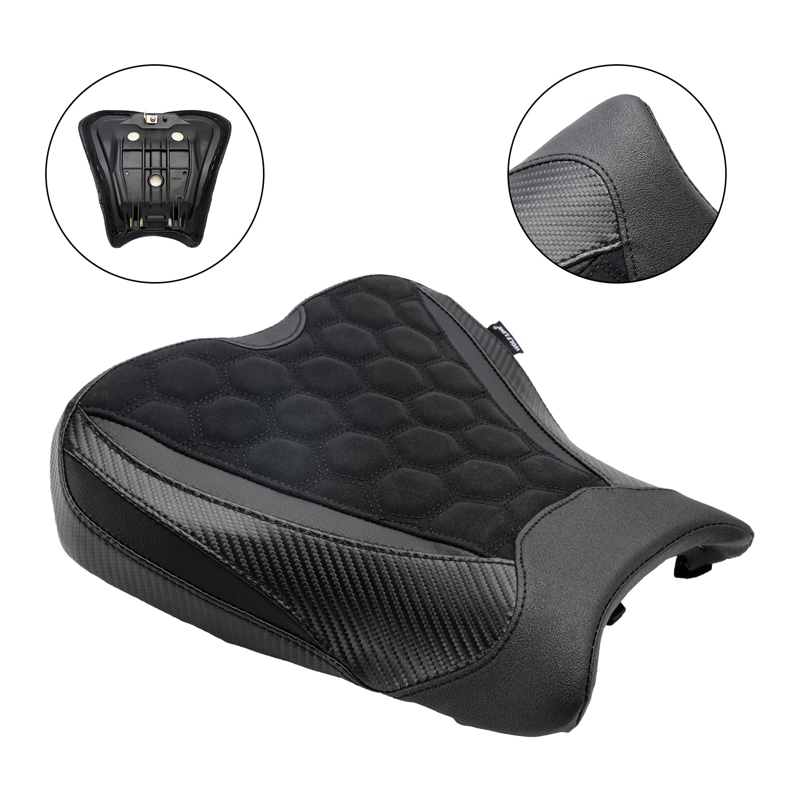 Cuscino del quartier generale davanti al raider in poliuretano nero per Kawasaki Ninja ZX-4R ZX-4RR 2023