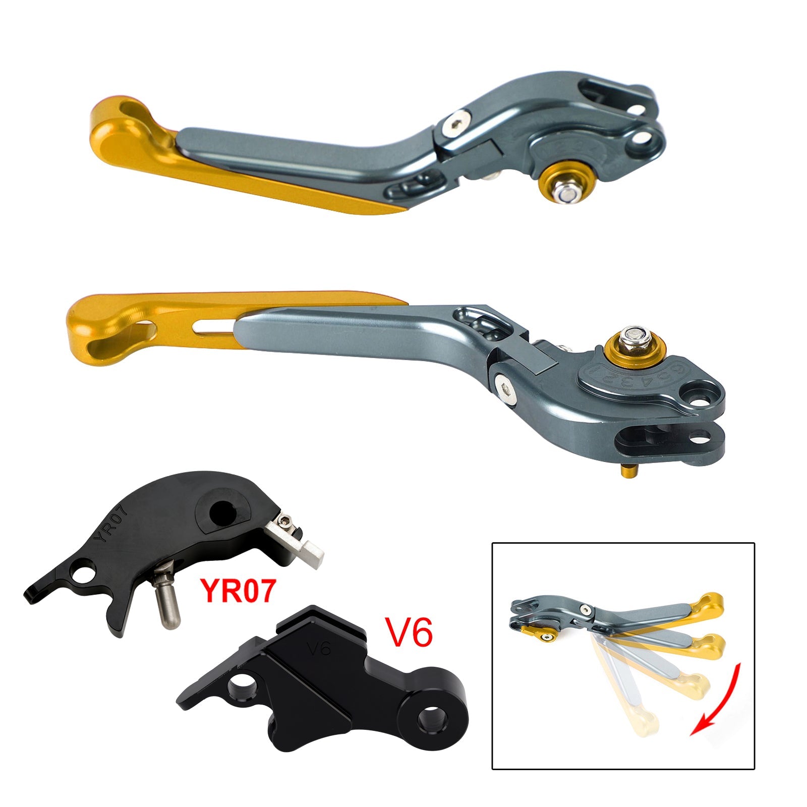 Levier de frein et d'embrayage réglable compatible avec YAMAHA XSR900 XSR900GP MT-09 2024-2025