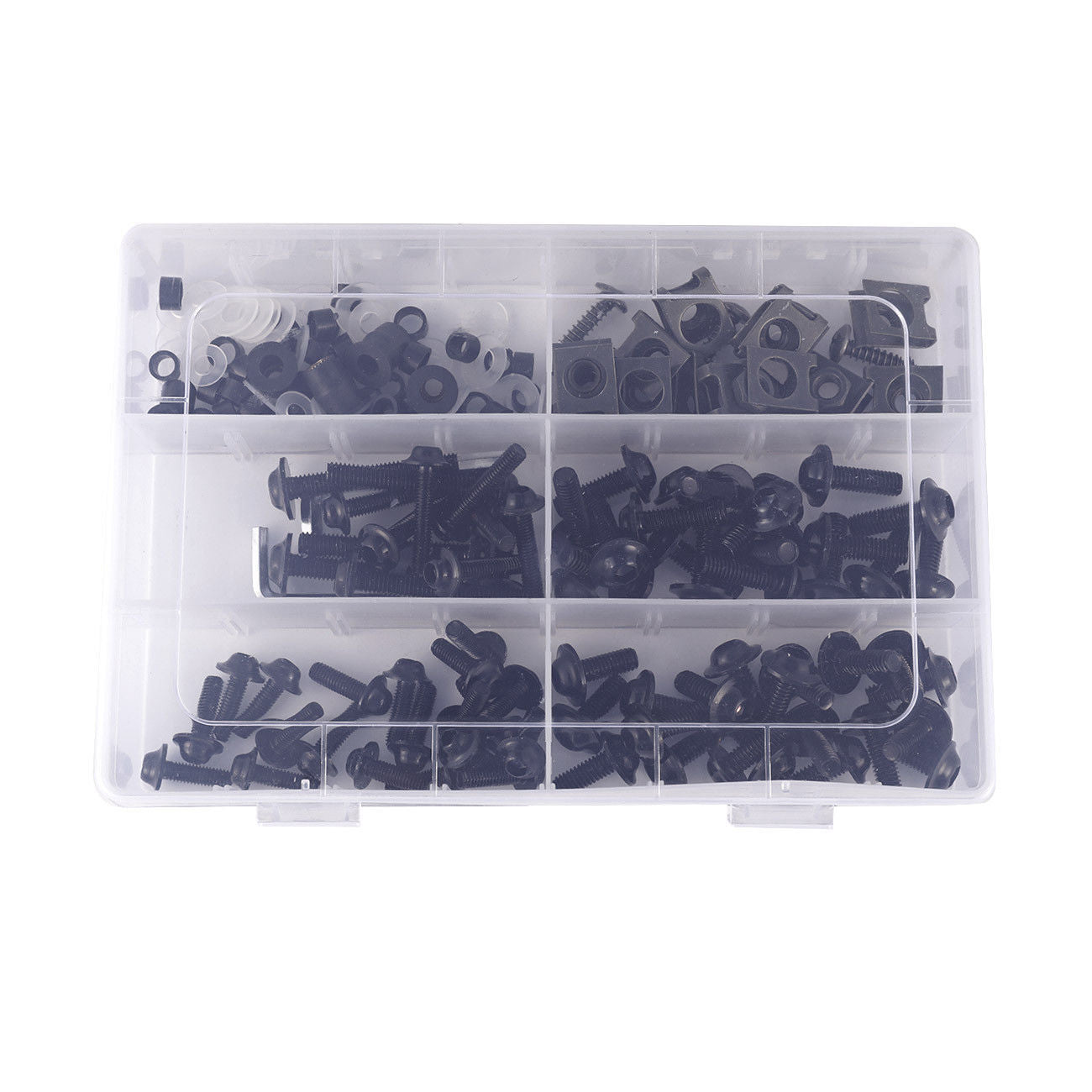 177x M5 M6 Sujeciones Clips Tornillos Pernos de carenado de motocicleta para Yamaha Honda Negro