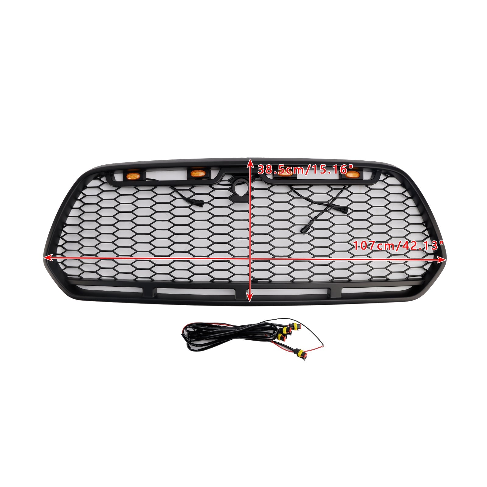 Mate de la cuadrícula delantero negro con LED para Ford Transit Mk8 Raptor 2015-2018