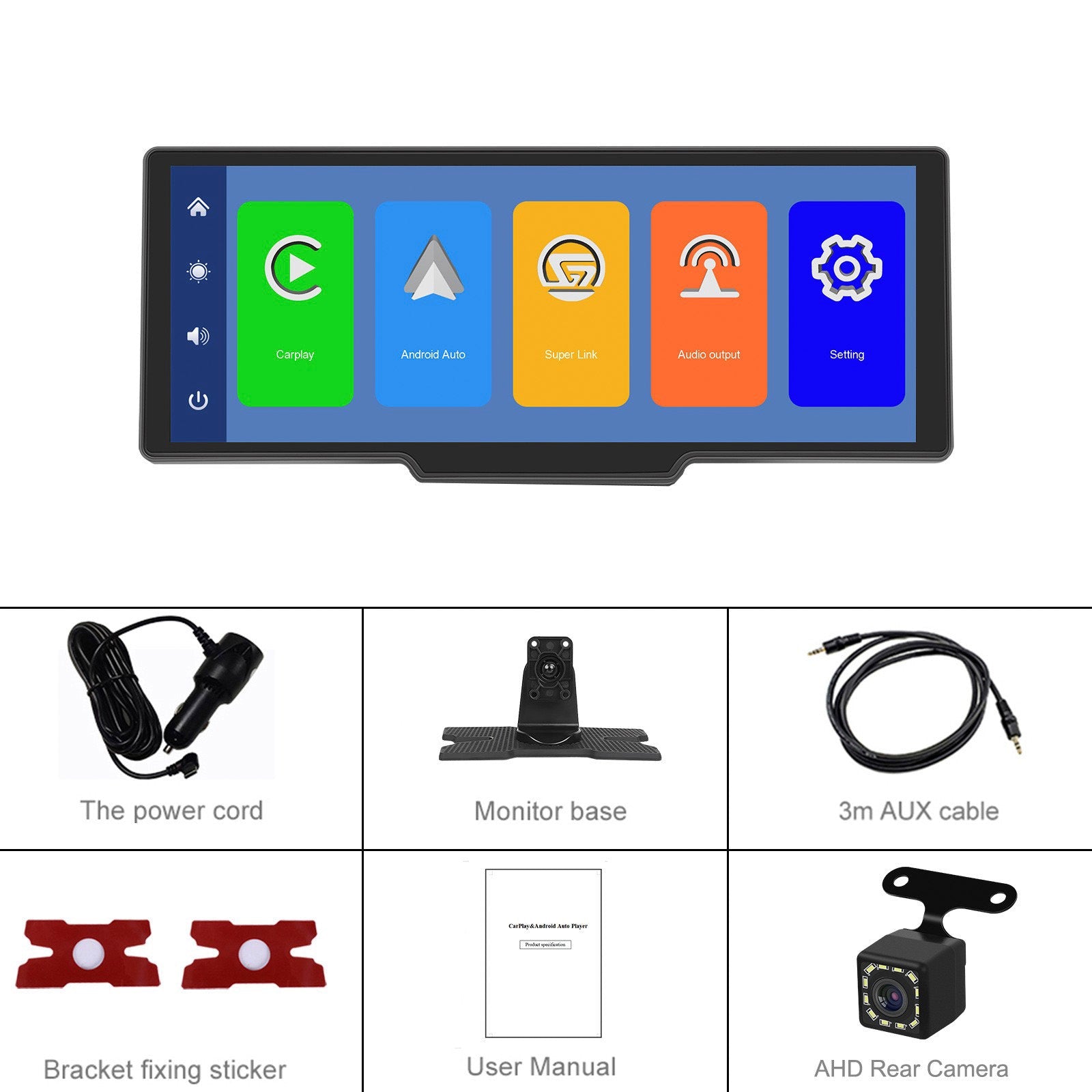 Boordnavigatiesysteem met 10,26 inch HD-scherm, CarPlay en 12 inch LED-camera.