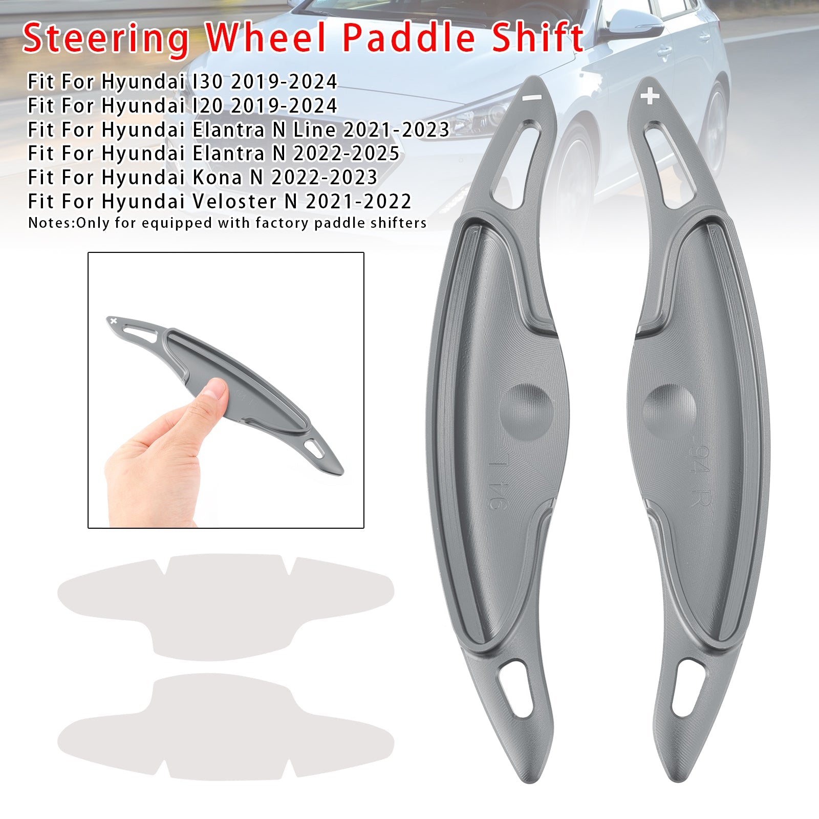 Extension de palettes de changement de vitesse au volant pour Hyundai Elantra i30 en aluminium
