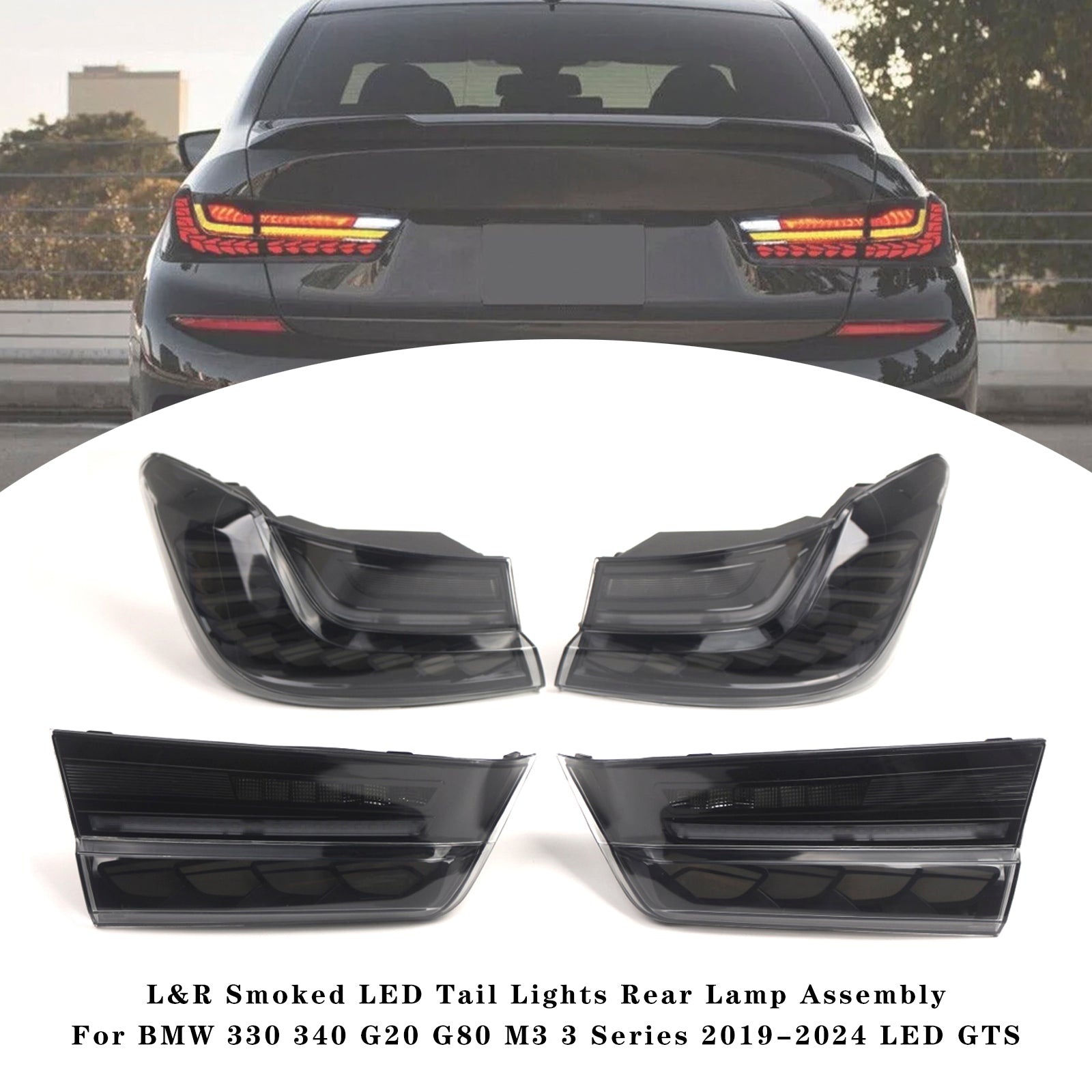 Luci posteriori a LED fumo per BMW 3 G20 G28 G80 M3 2019-2024