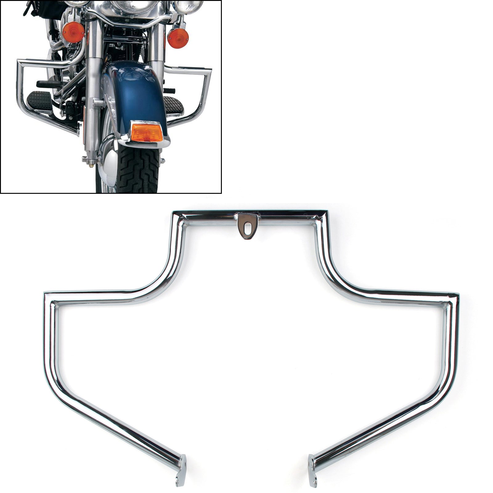 Protector de motor de carretera con barra de choque cromada apto para Heritage Softail FLST 2000-2017