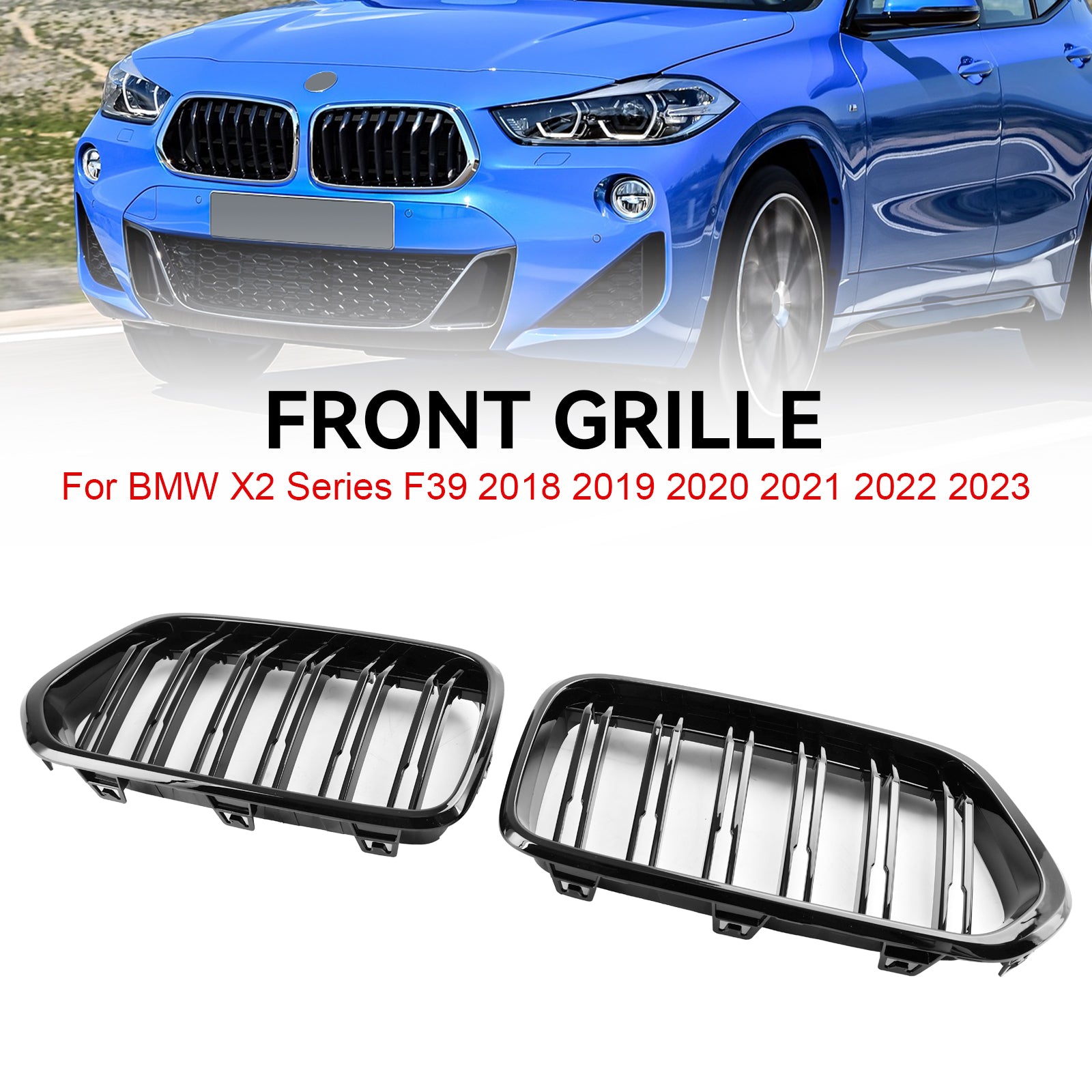 Gloss Black Front Bumper Grill Grill za BMW X2 Series F39 2018-2023