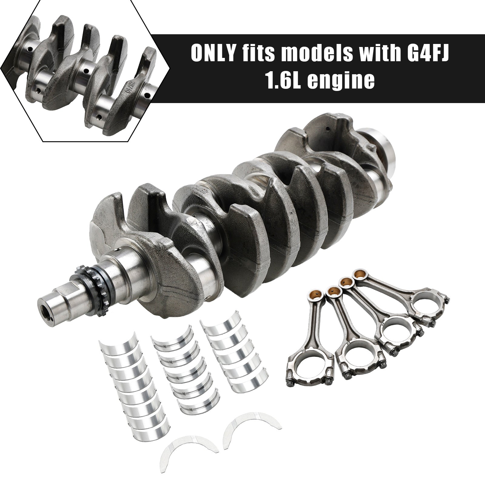 Albero motore, bielle e cuscinetti Kia K4 G4FJ 1.6L 2014-2021 23510-2B700