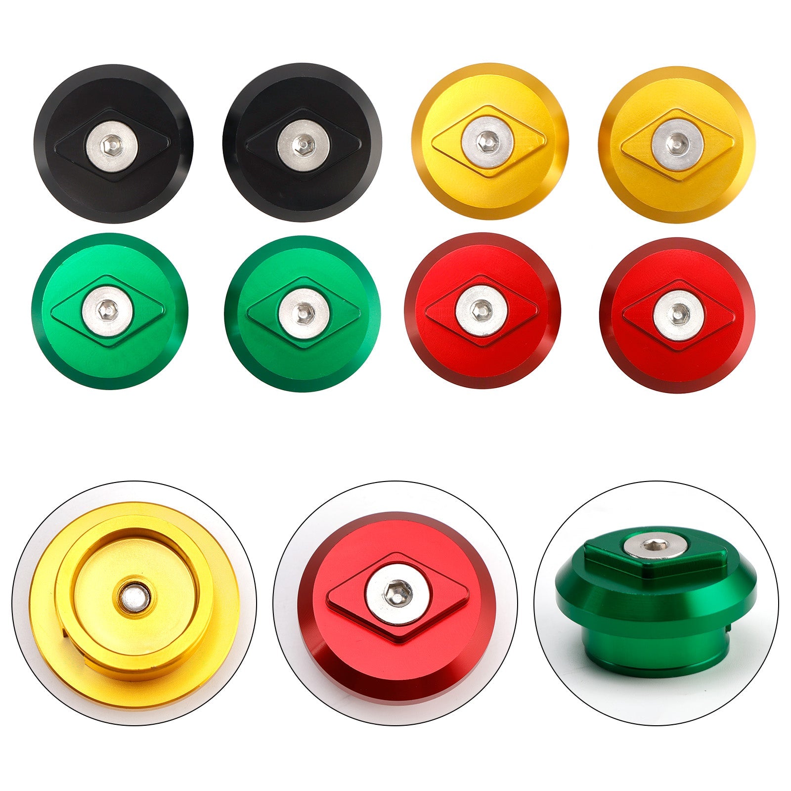 Paar billet aluminium framedoppen voor Kawasaki Ninja 500 2024-2025