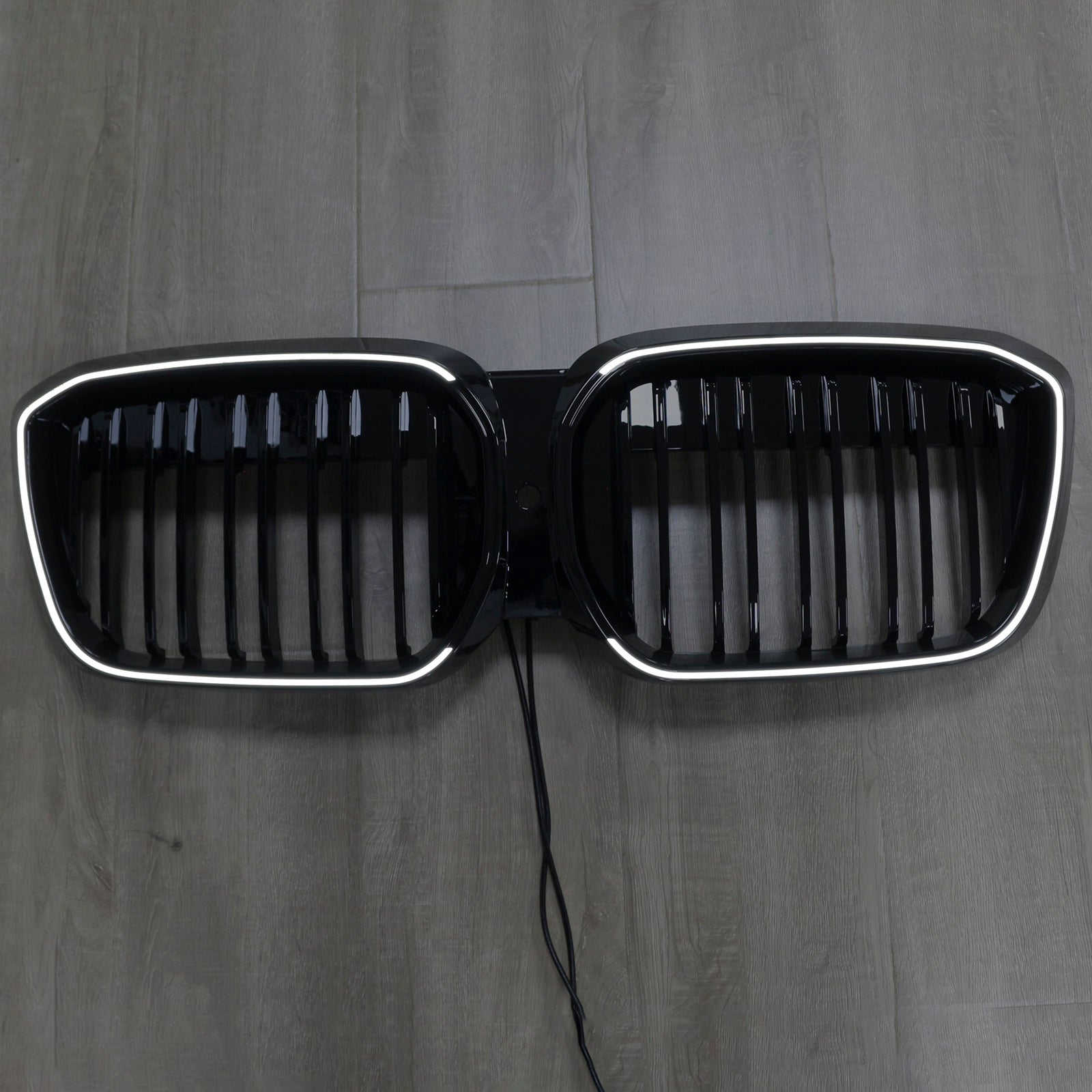 Grille de calandre avant noire brillante à double lamelles pour BMW IX3 G08 LCI 2022-2024