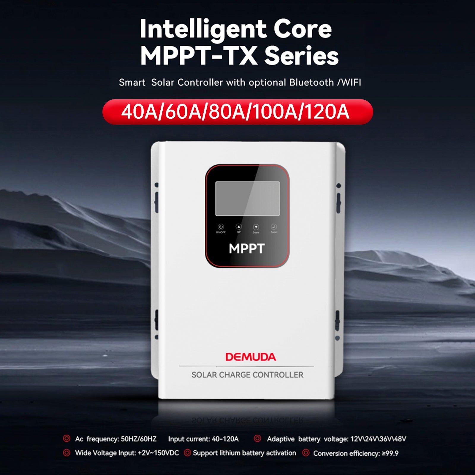 Contrôleur solaire MPPT 40 A-120 A 12 V-48 V pour stockage d'énergie photovoltaïque domestique