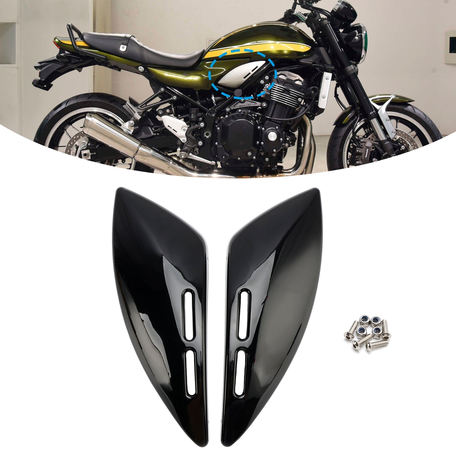 Kawasaki Z900RS 2018-2024 Panel lateral del tanque de combustible