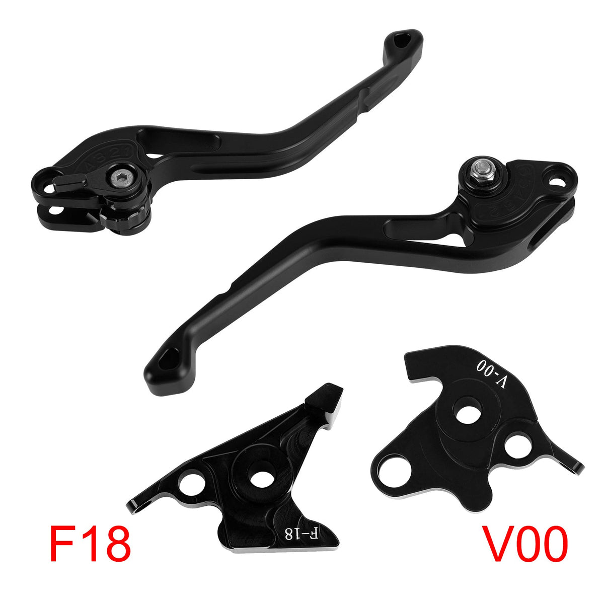Nouveau levier de frein et d'embrayage court compatible avec Honda VFR750, VFR800/F et VTR1000F (noir)