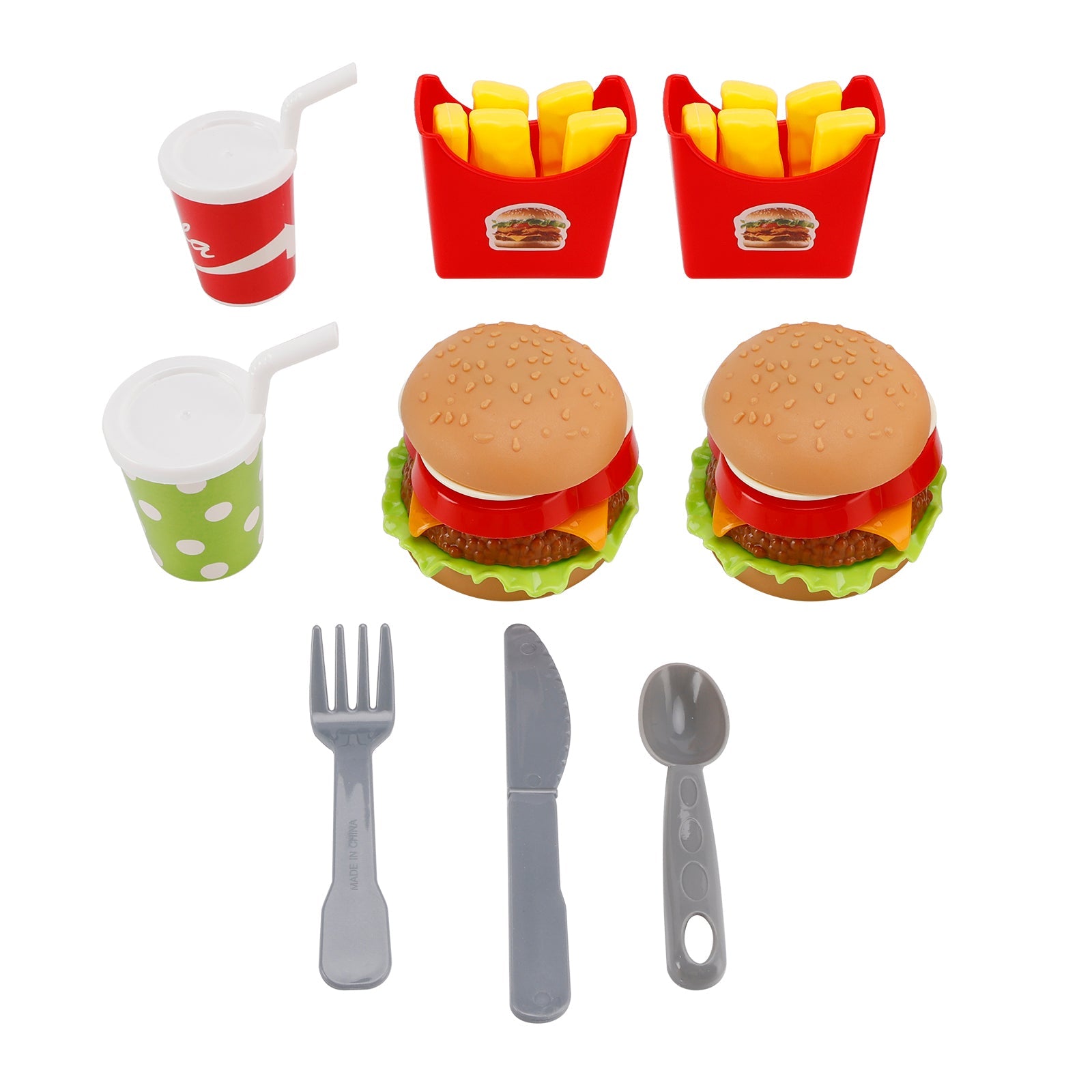 Hamburger Gaufres Frites Boisson Jouer Nourriture Jouet de Simulation Ensemble de Cuisine Ensemble de Jouets pour Enfants