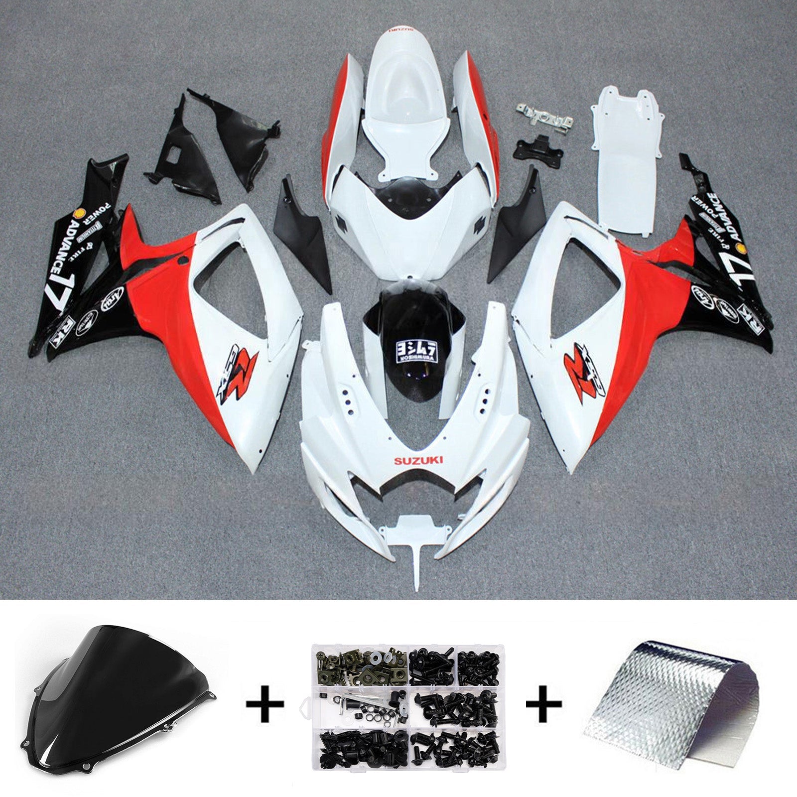Kit de carénage injecté en plastique ABS pour Suzuki GSXR 600/750 2006-2007 K6
