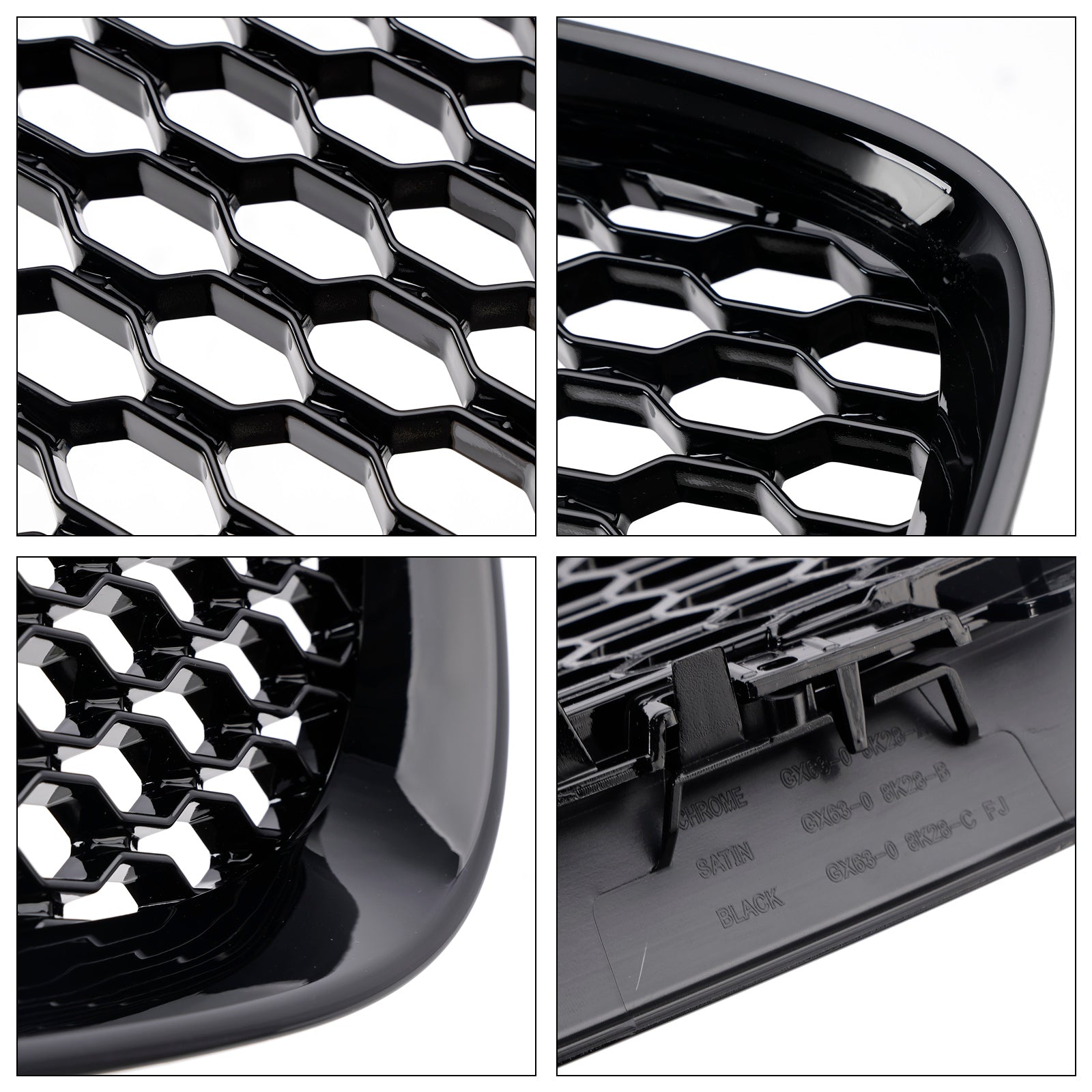 Grille de pare-chocs avant style Jaguar XF XF-R 2016-2019, noir brillant