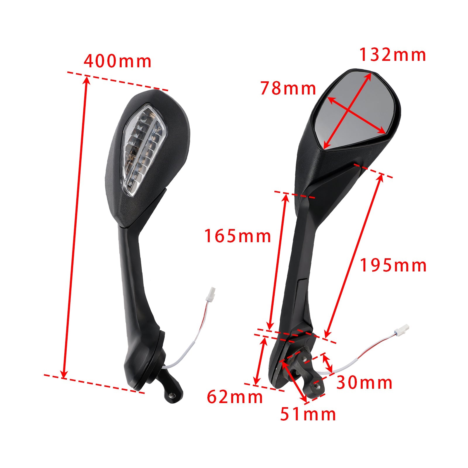 Spiegels met richtingaanwijzers voor Ducati Supersport 939 (2017-2020) 523S0607A