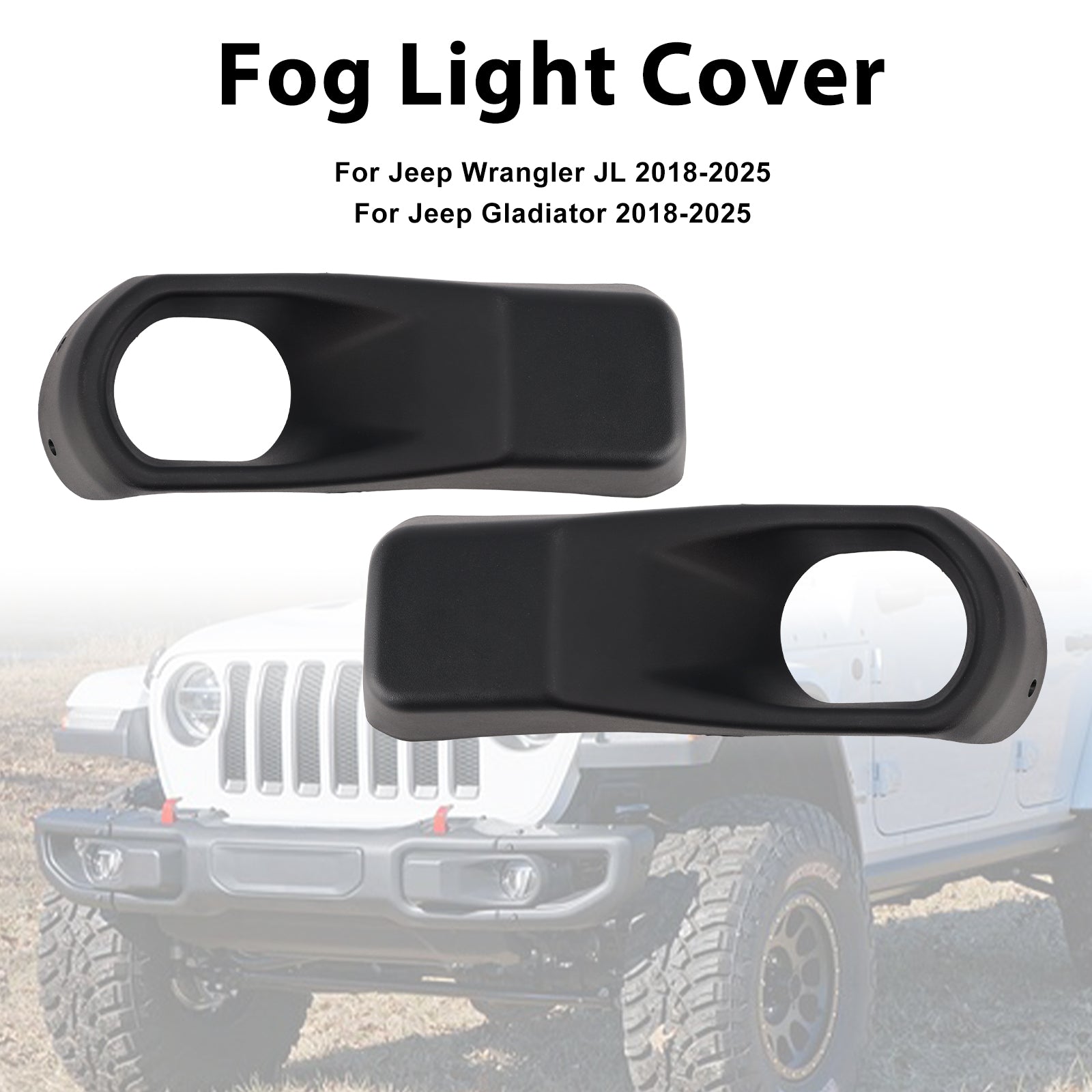 Paire de garnitures de phares antibrouillard pour Jeep Wrangler JL Gladiator 2018-2025 68295558AA